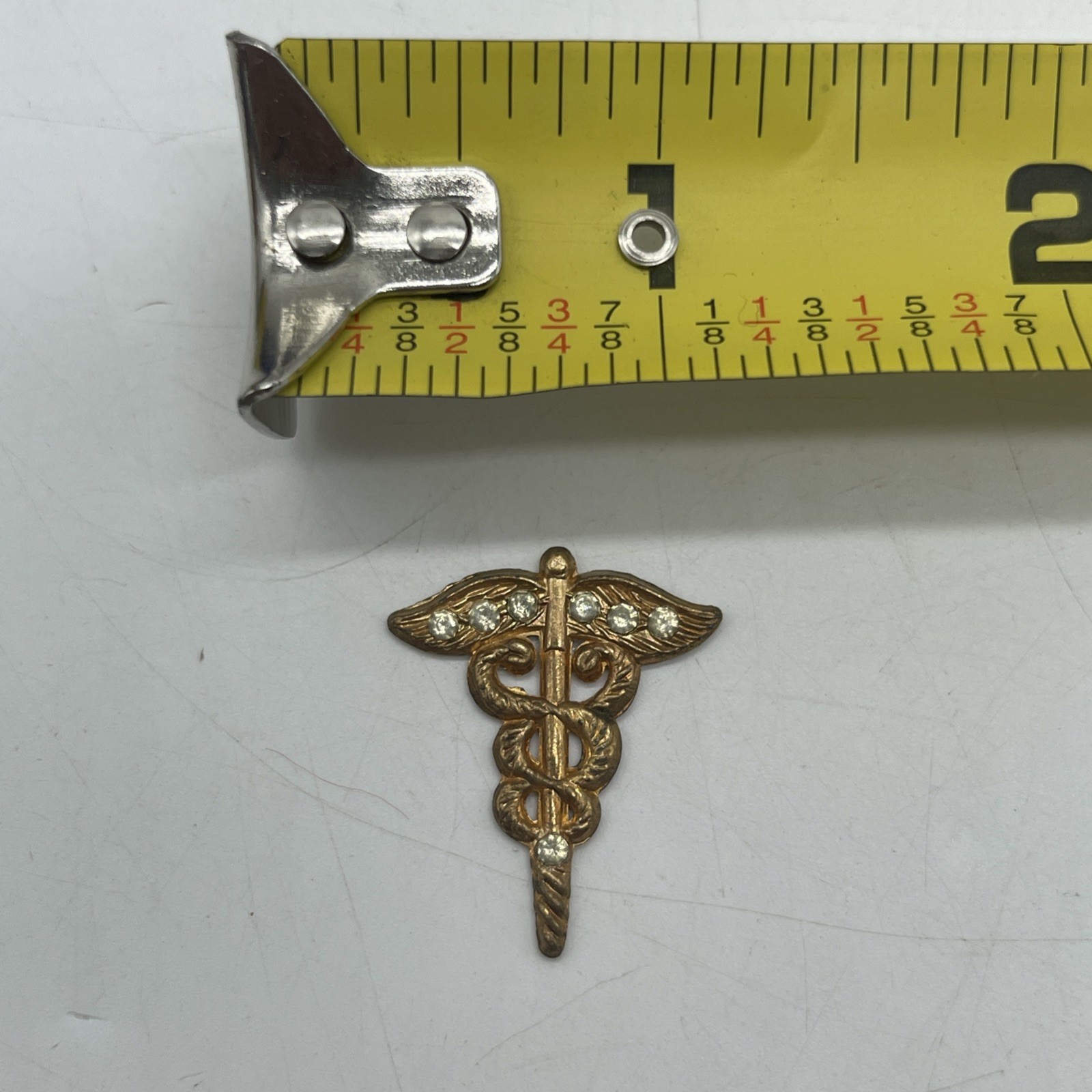 U.S. Military Homefront Sweetheart Medical Corps Rhinestone Painted Pin No Back