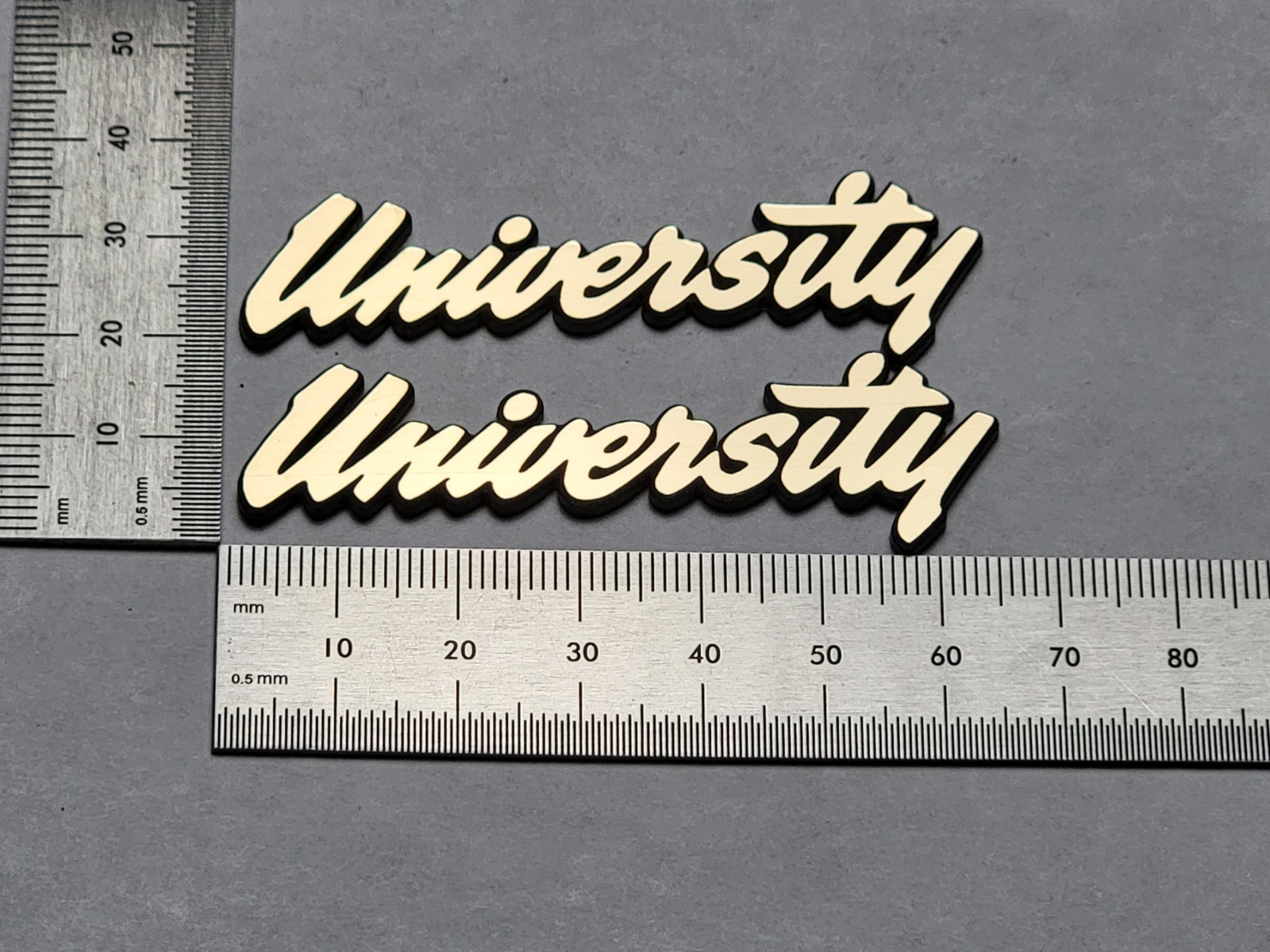 University Speaker Badge Logo Emblem Brushed Gold Pair With Self Stick Adhesive