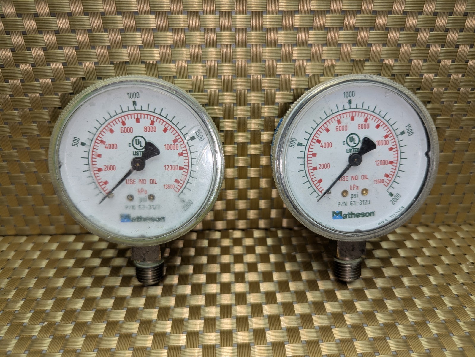 Lot of 2 Matheson 63-3123  Gauges