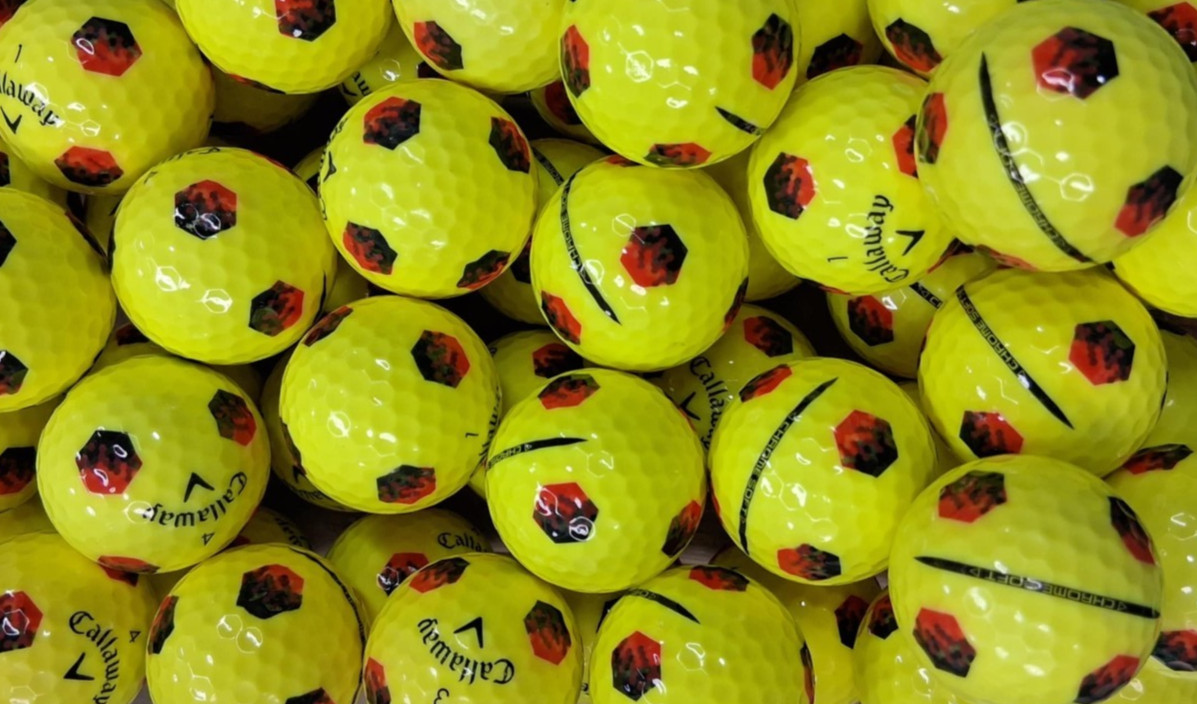 12 Callaway Chrome Soft TruTrack Golf Balls - Yellow - 4A/5A