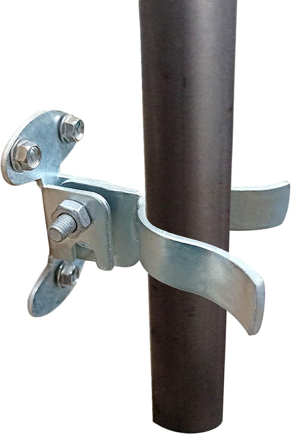 Flat Back Wall Mount Fork Gate Latch 1-3/8" Silver for Chain Link Fences