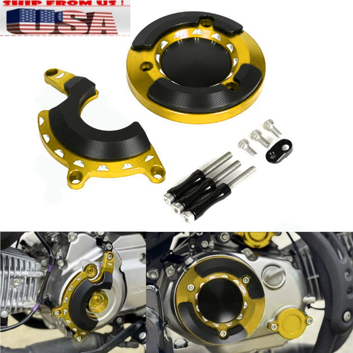 US GOLD 3D Engine Guard Crash Slider Protector For Honda Monkey 125 2022-2024