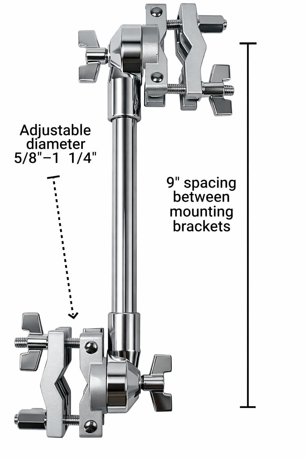 AIAS Rotating Multi Clamp – 360° Adjustable Drum Hardware Mount for Silver