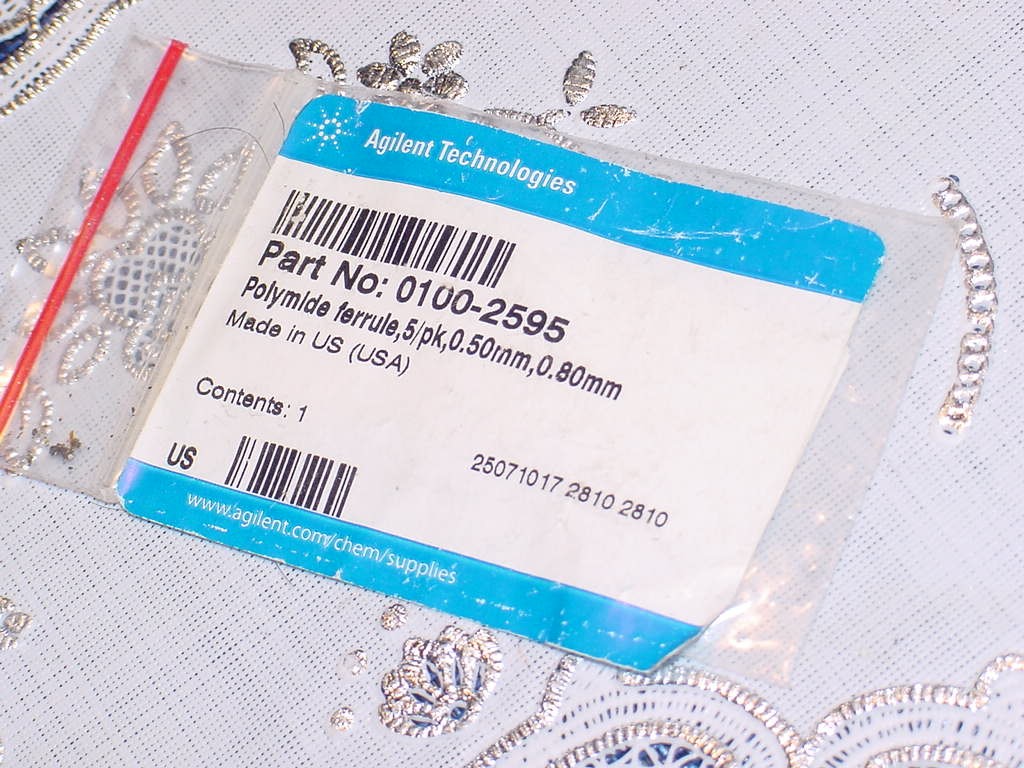 Agilent 0100-2595 Ferrule, Polyamide, Graphite 1/32 inch, 5 Pack, NEW SEALED!