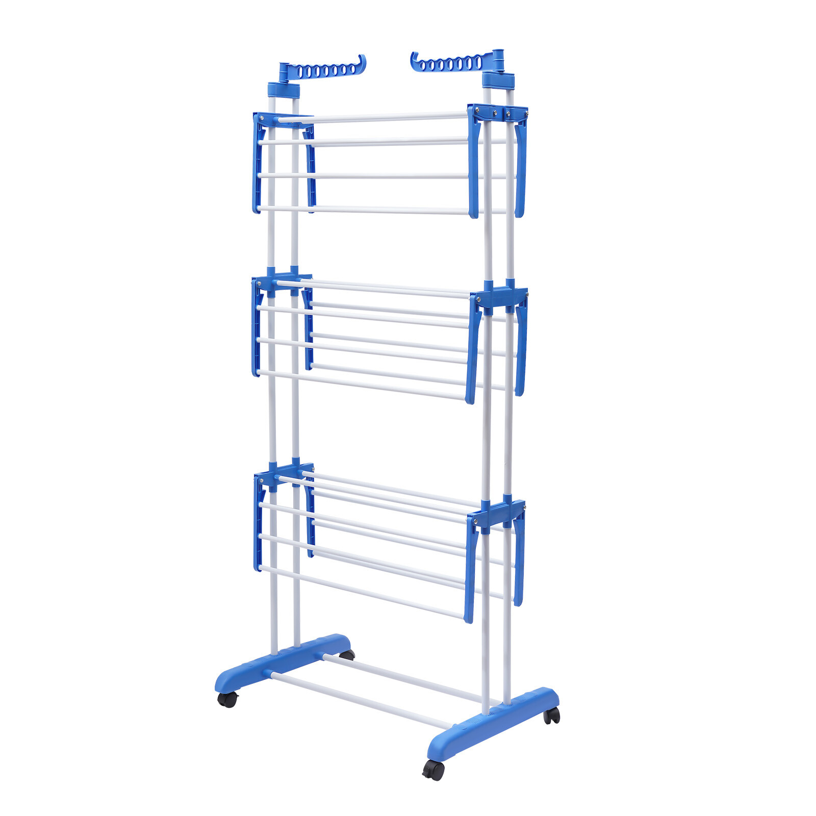 Heavy Duty Laundry Clothes Drying Rack Foldable Garment Rolling Dryer Hanger