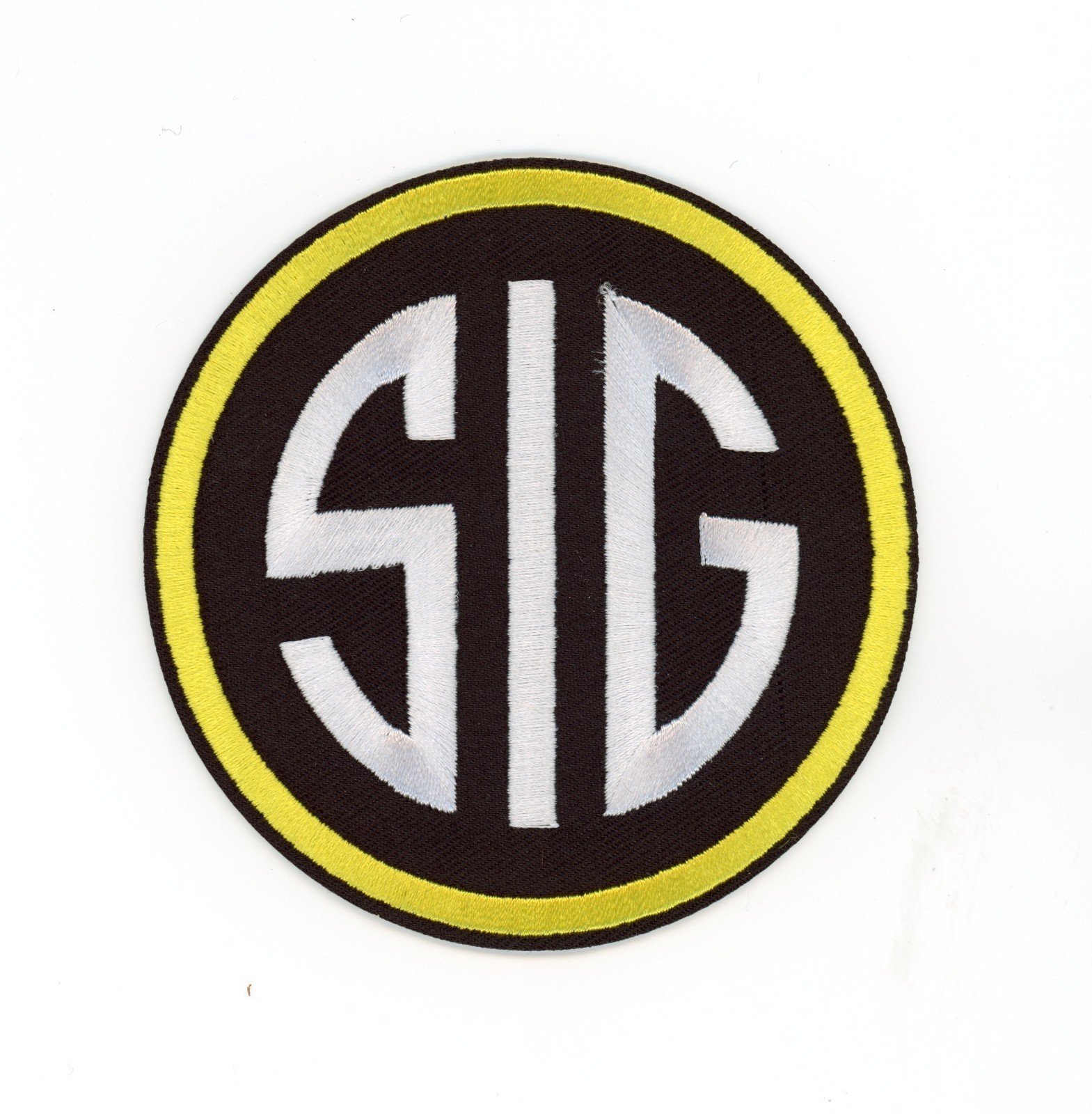 Sig Sauer Circle Embroidered Iron‑On Patch – Firearm Logo Emblem