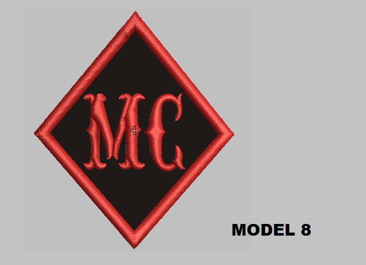Custom Embroidery Diamond Embroidered MC PATCH, badge, tag sew on