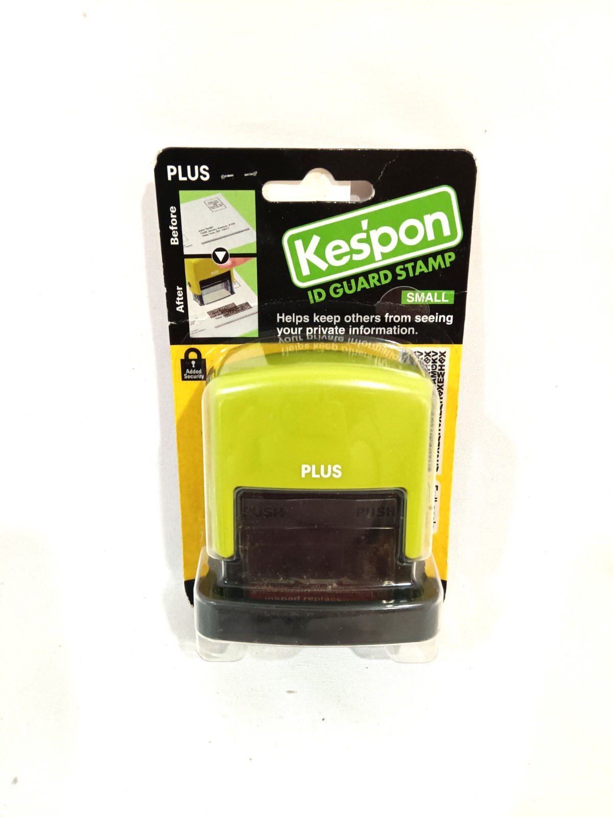 Kespon Guard Your ID Stamp Roller Green Protect Your Information New in Package