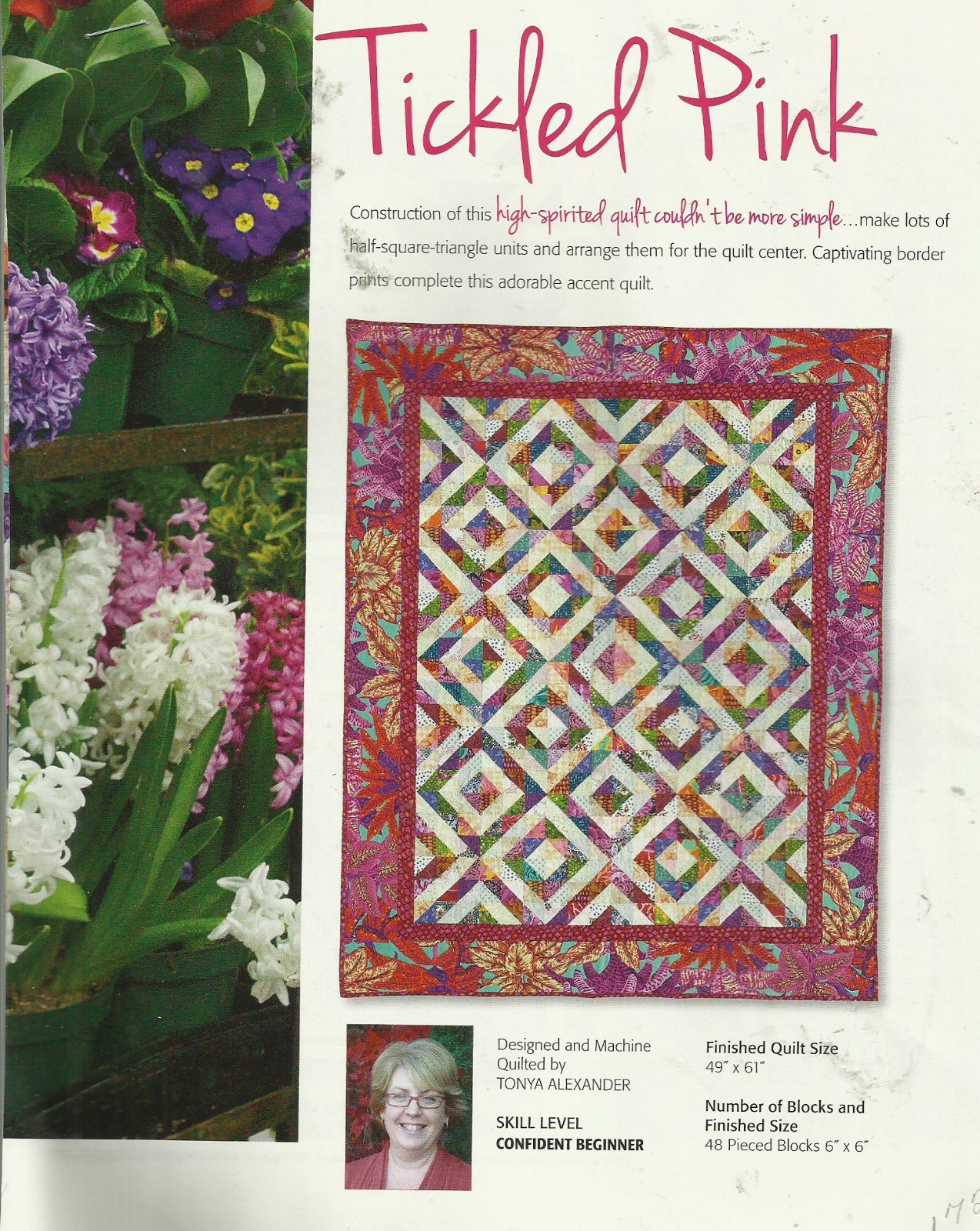 D0199  TICKLED PINK QUILT PATTERN/INSTRUCTIONS