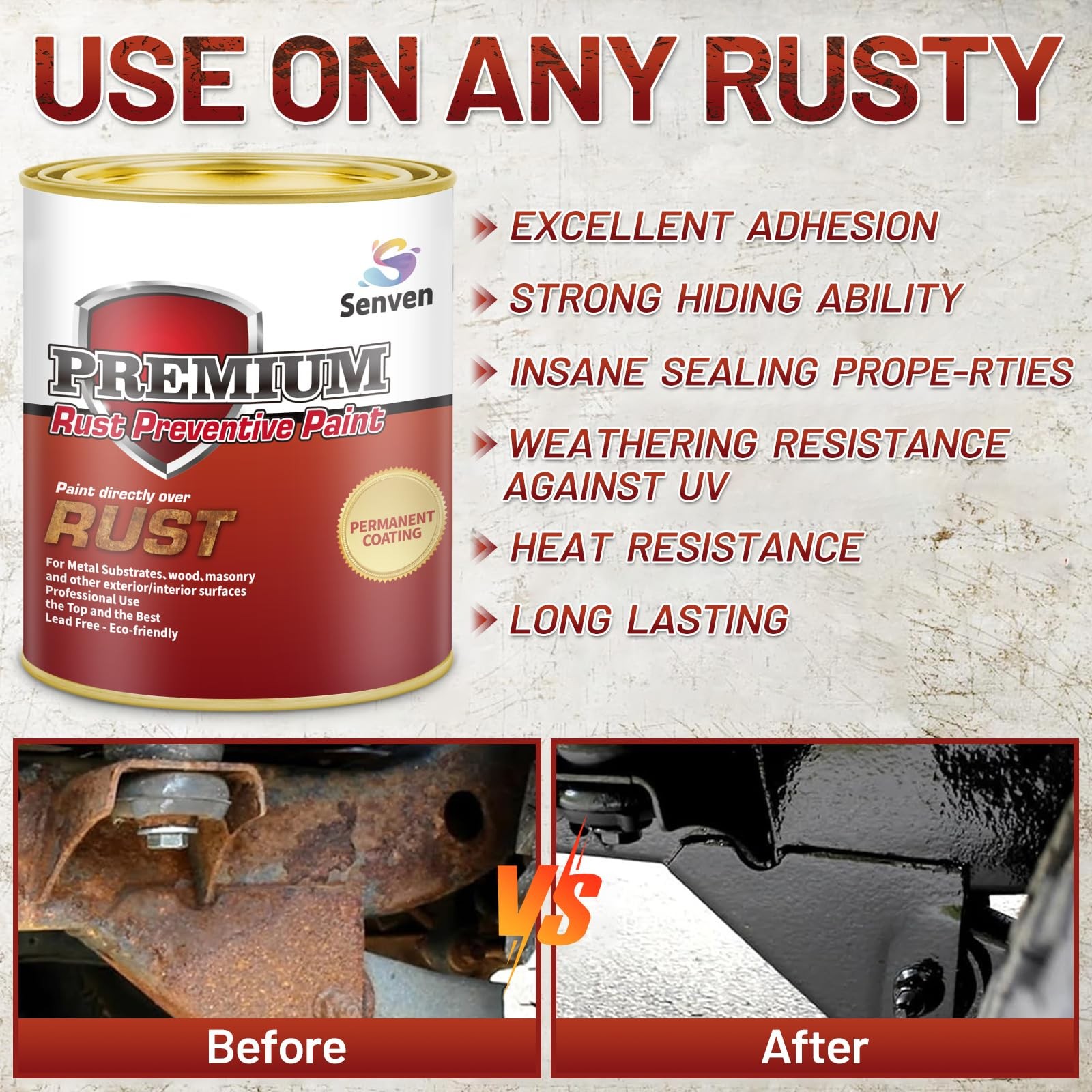 Rust-Stop and Corrosion Permanently Rust Preventive Coating Anti-Rust Automot...