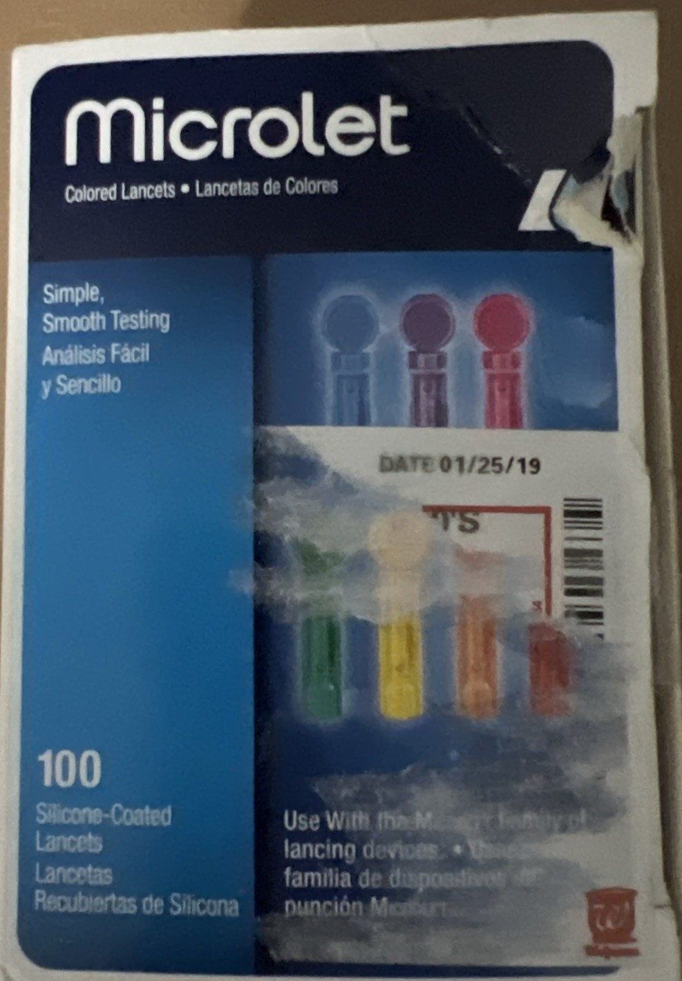 Bayer Microlet Colored Lancets 100 Count Exp 2023 -3 opened boxes