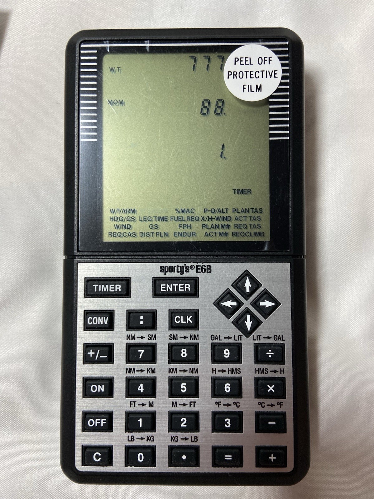 Vintage Sporty's E6B Electronic Flight Computer NIB Case, Card, Manual