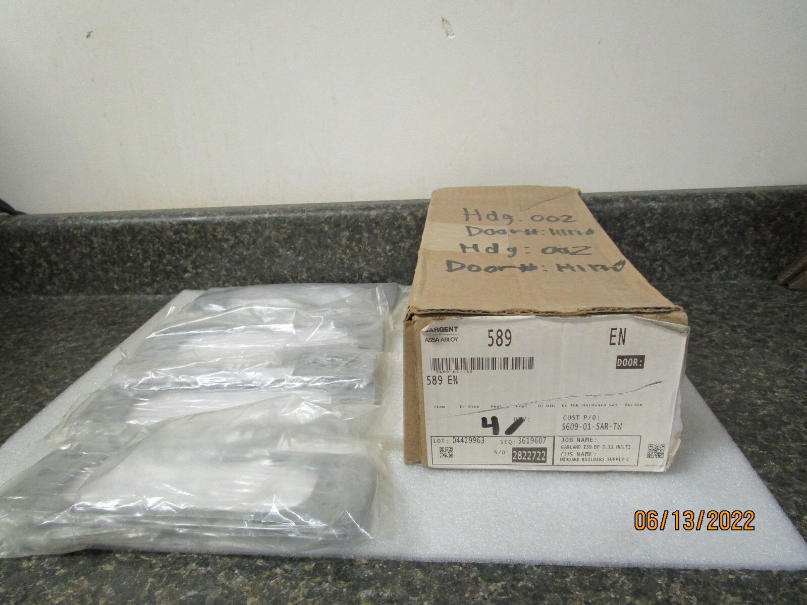 Qty (4) Assa Abloy Sargent 589 EN Shim Kit For 8600 8900 Series Exit Device