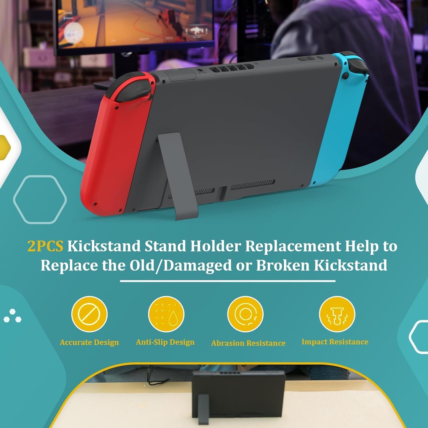 2PCS Kickstand Nintendo Switch Stand Back Shell Holder Replacement Nintendo