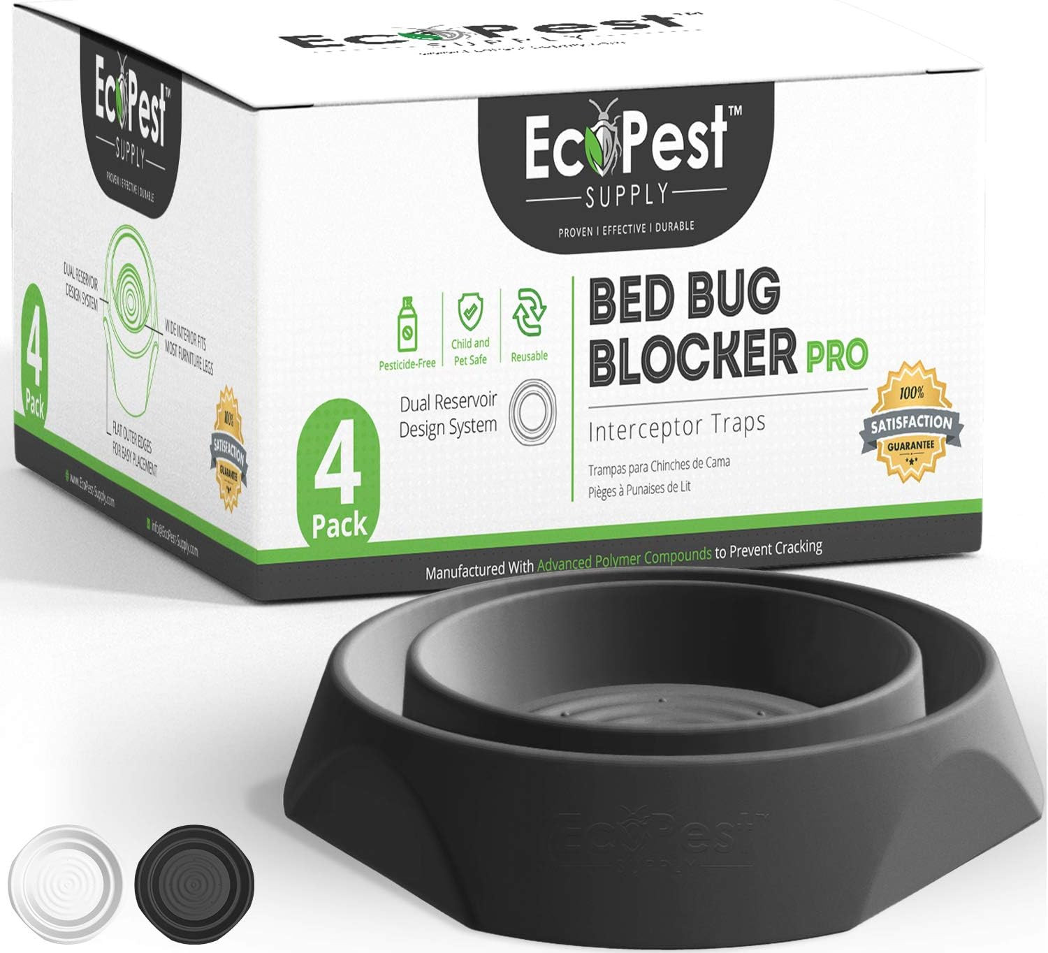 Bed Bug Interceptors – 4 Pack | Bed Bug Blocker (Pro) Interceptor Traps | Insect