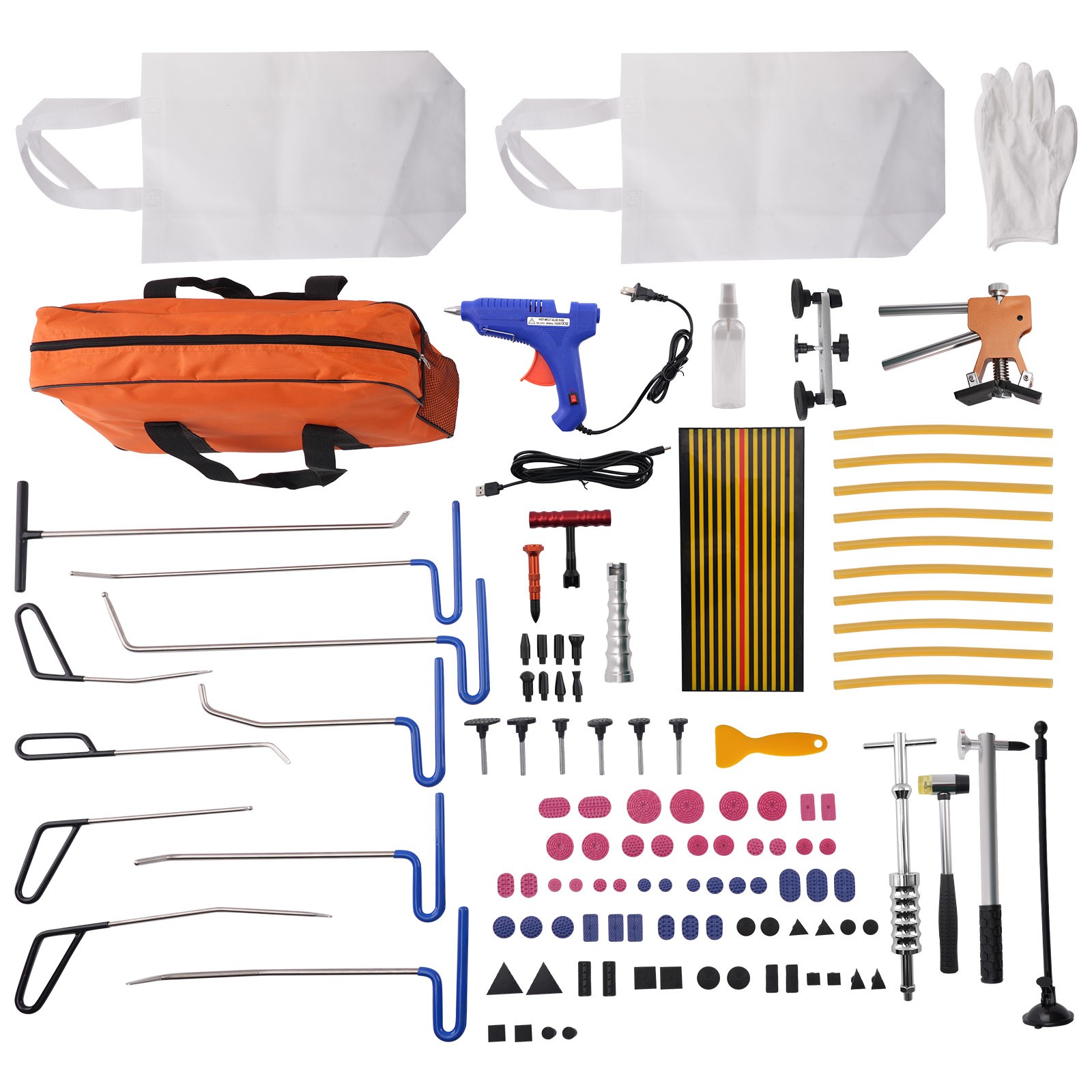 89pcs Paintless Dent Removal Bridge Puller PDR Kit Golden Lifter Set