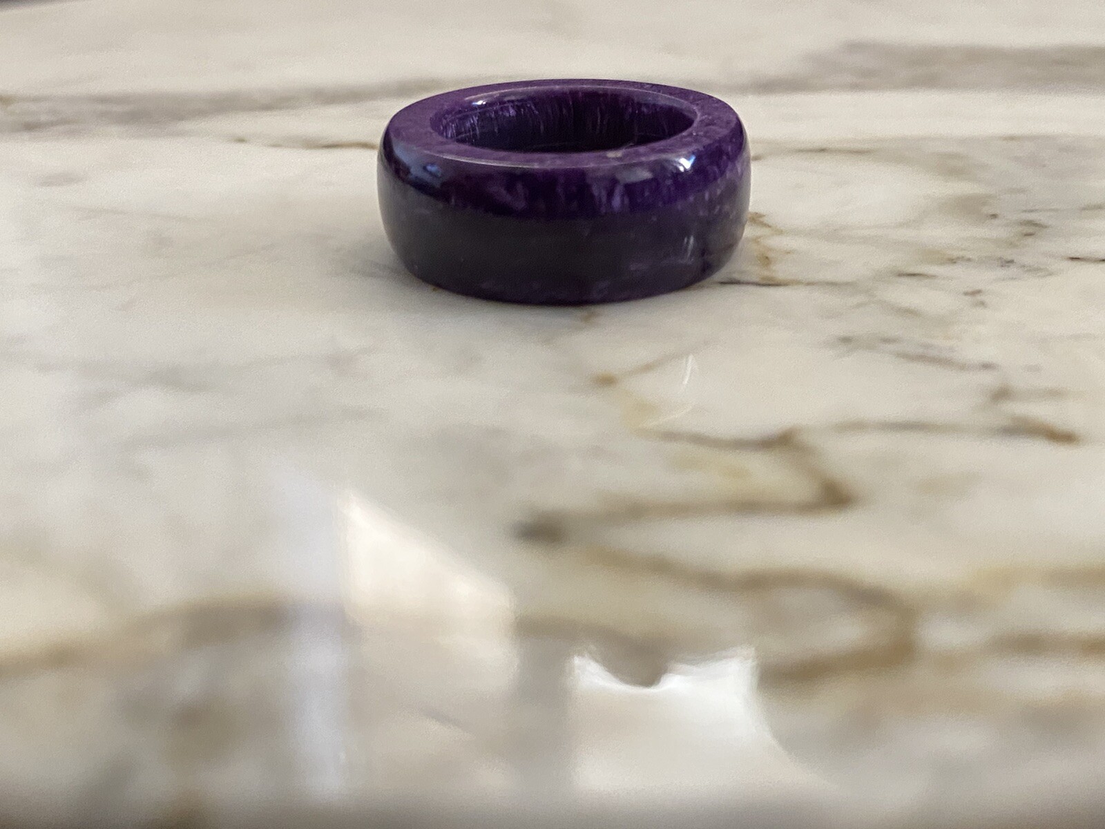 Resin Ring Handmade Purple Acrylic Epoxy Jewelry Women Men Size 6.5