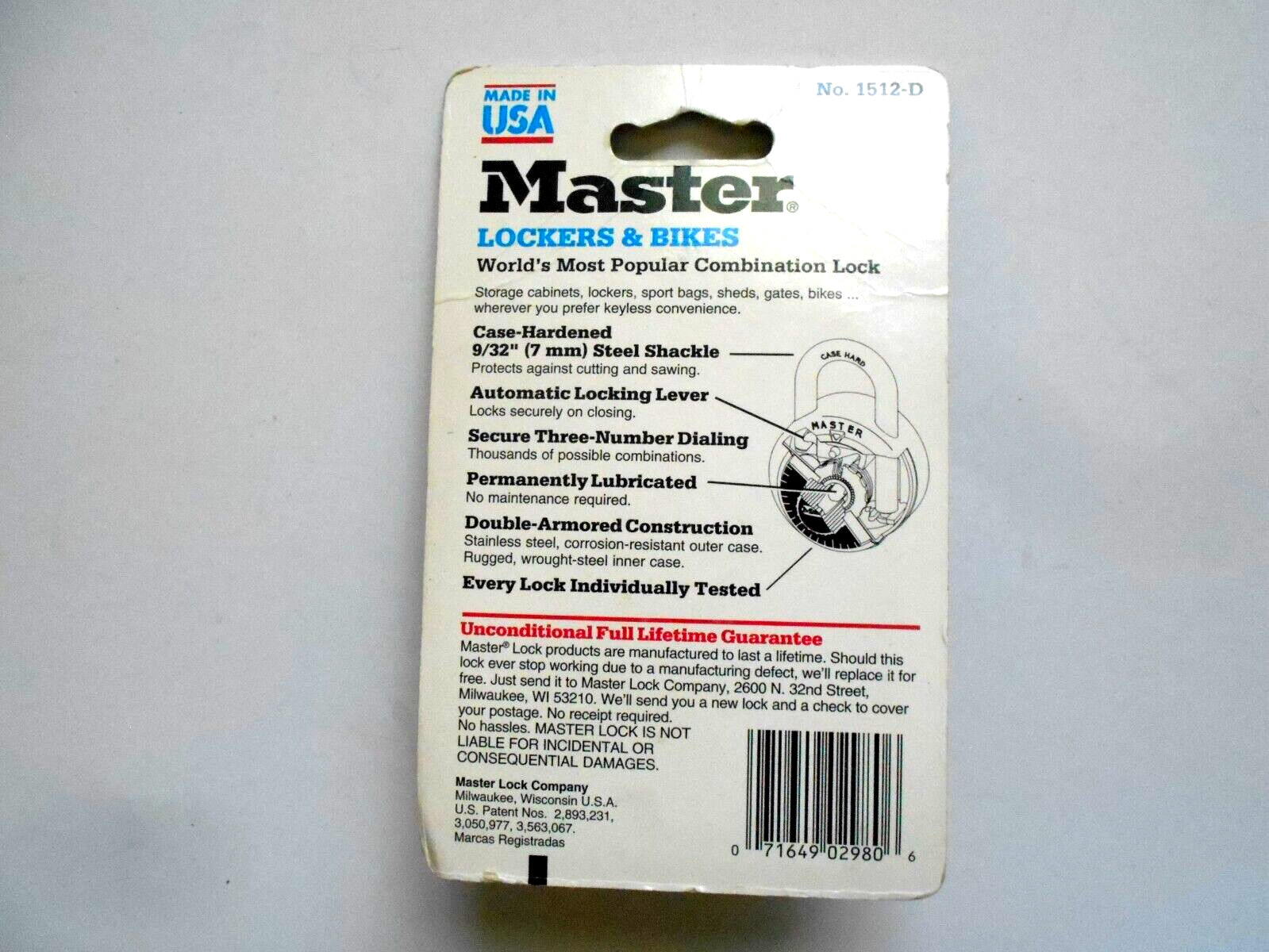 Master Locks Lockers & Bikes No. 1512-D