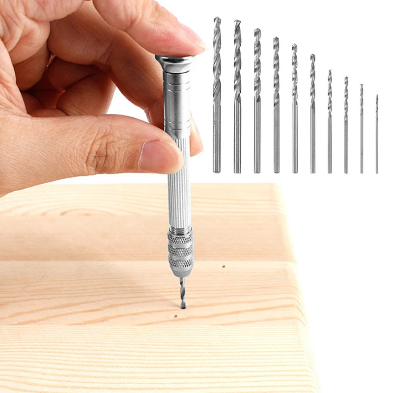 0.8–3.0mm Mini Hand Drill Manual Twist Pin Vice Woodworking Tool