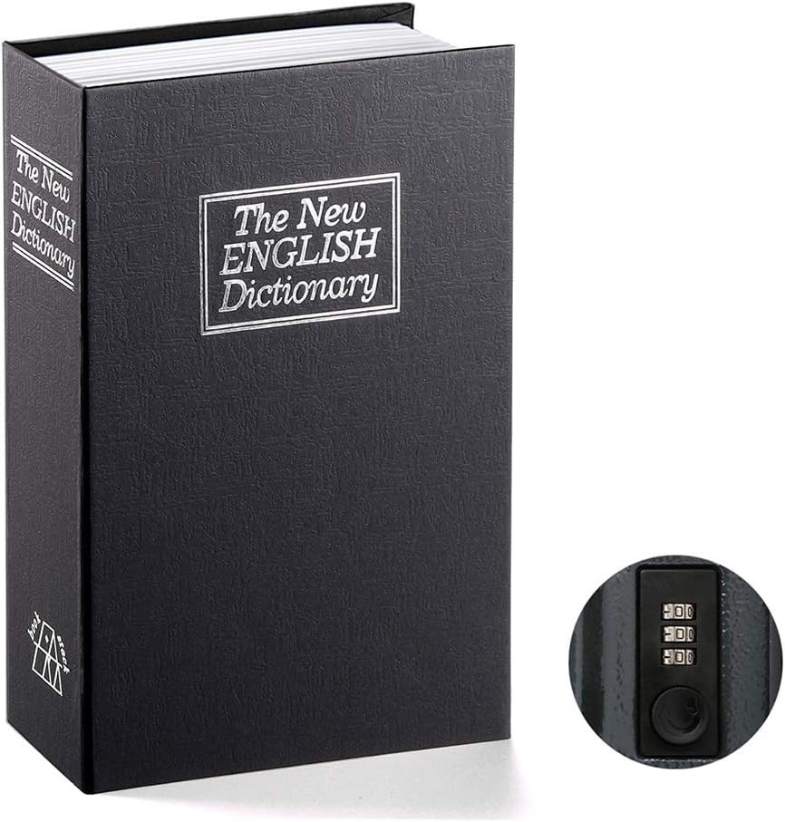 Small Freestanding Book Safe with upgraded Combination Lock for Secure Storage