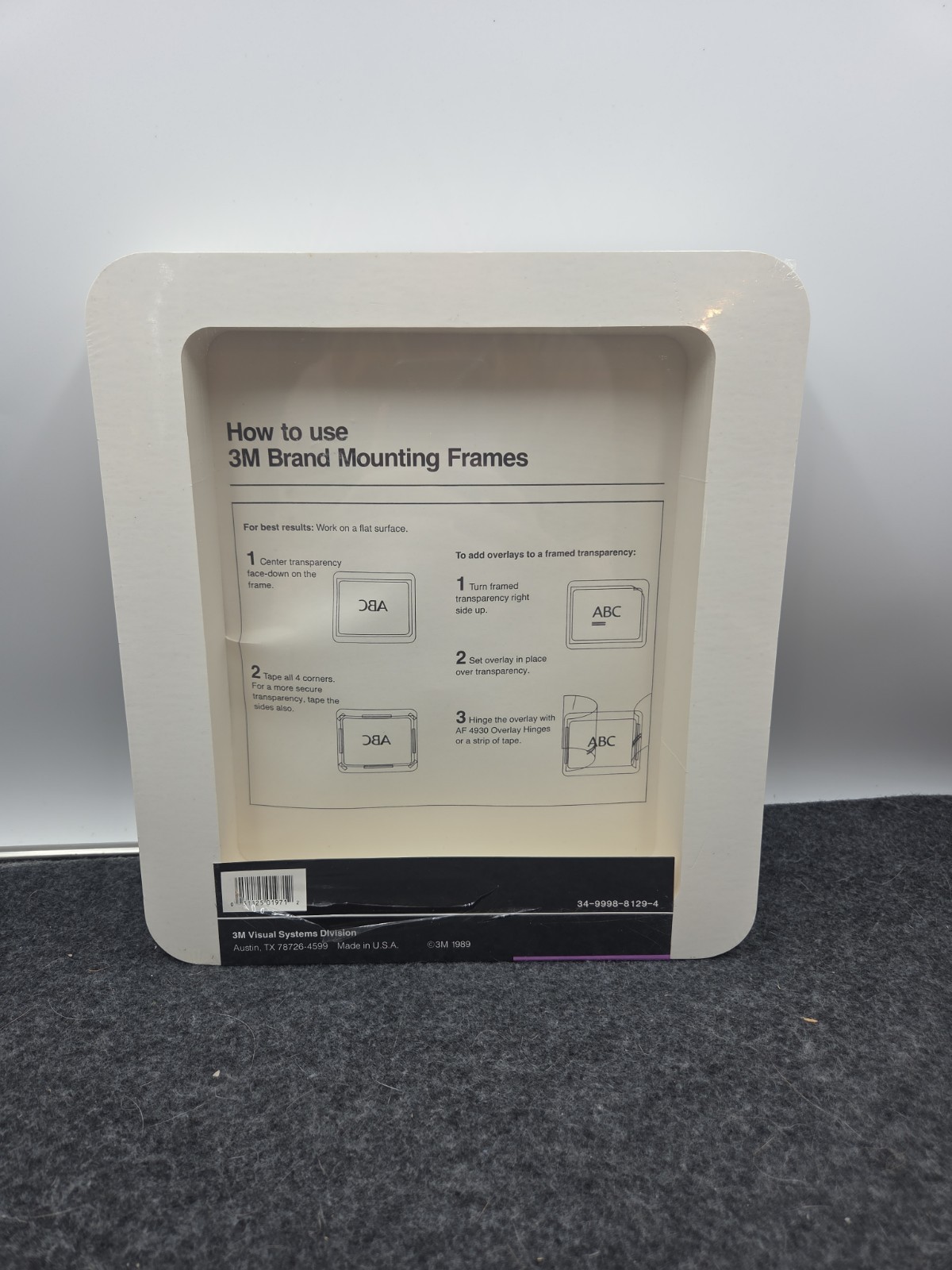 Sealed 3M RS 7125 Cardboard Transparency Mounting Frames 50 White Heavy Board
