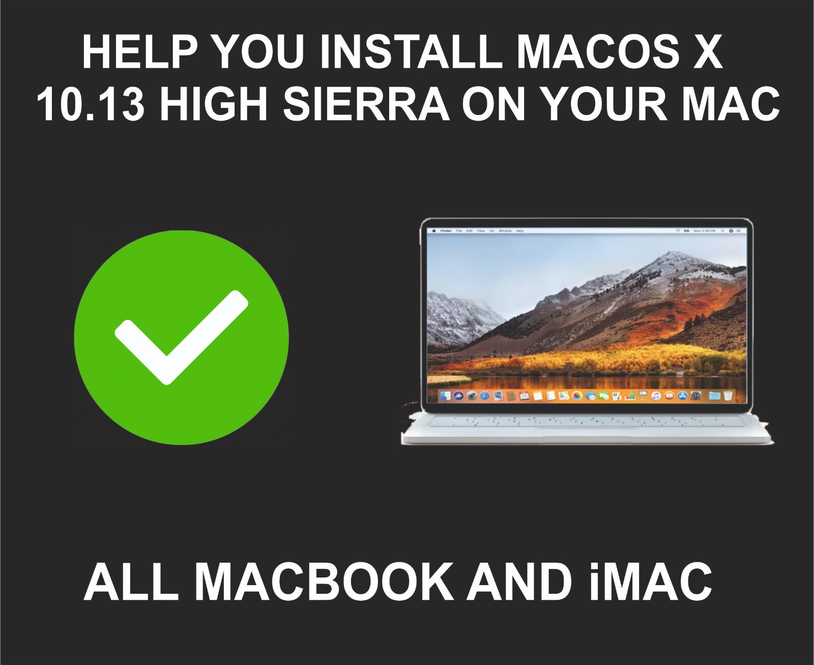 Help You Install OS X High Sierra 10.13 On Your Computer Or Laptop, Service