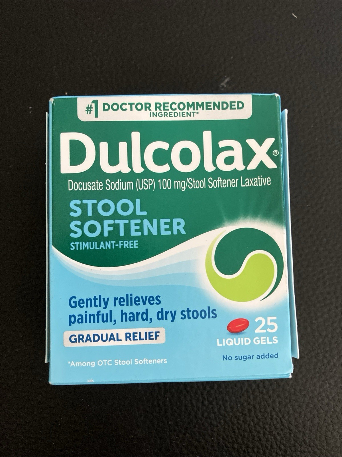 Dulcolax Stool Softener Stimulant-Free Docusate Sodium 100mg, 25 Liquid Gels