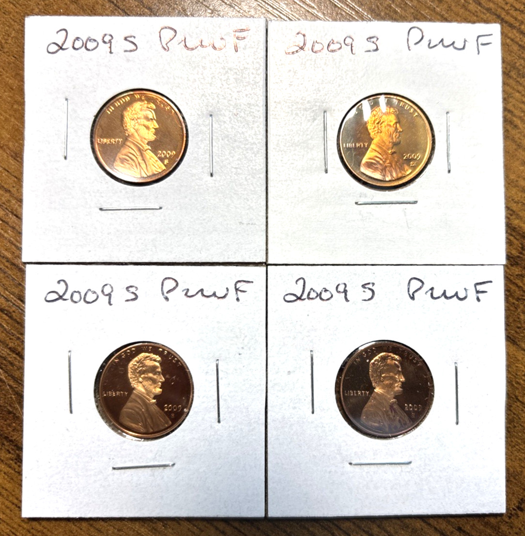2009 S Lincoln Cent Penny Proof 4 Coin Bicentennial Set Lot LP1 LP2 LP3 LP4 #F