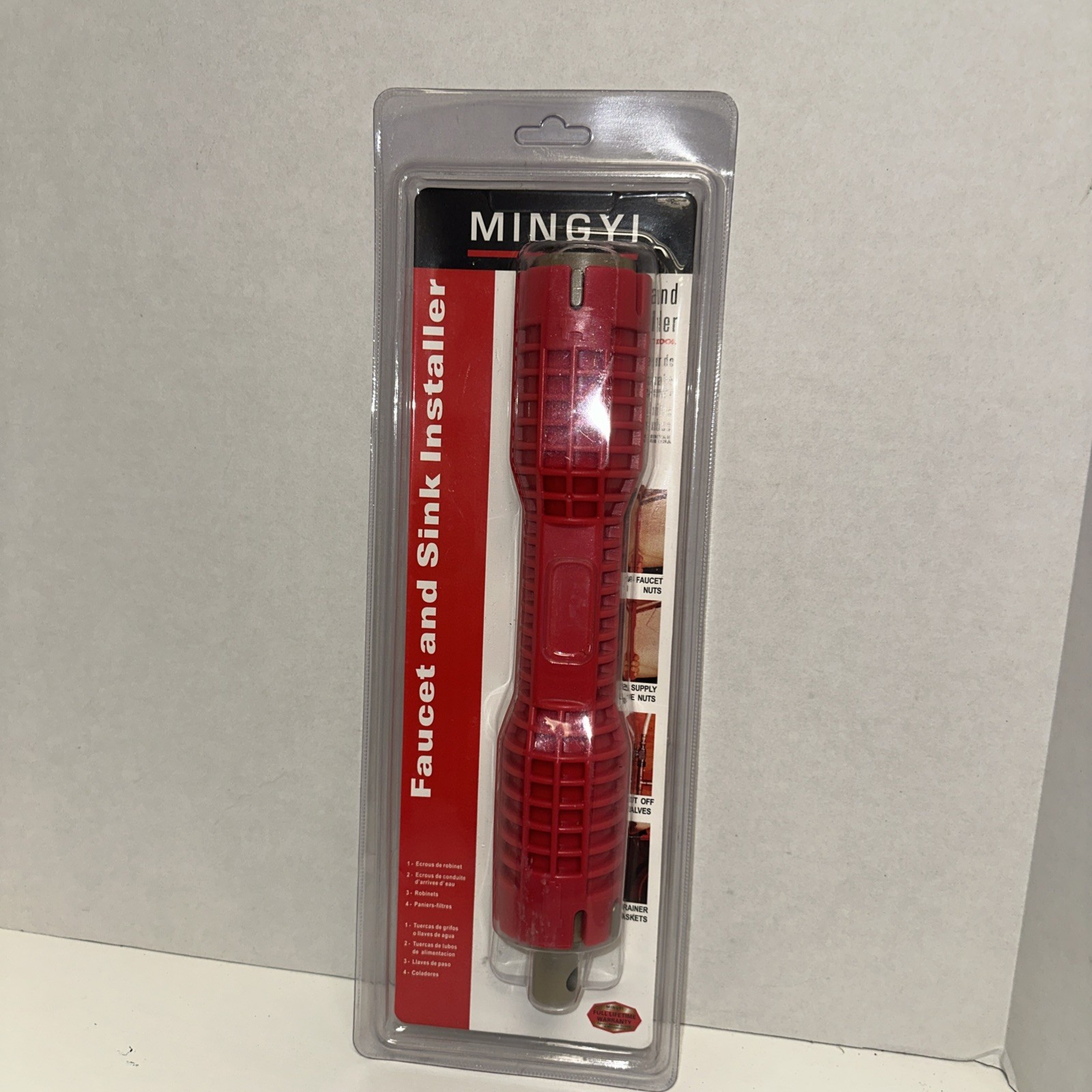 NEW MINGYI Faucet And Sink Installer, Multifunctional Wrench Plumbing Tool - Red