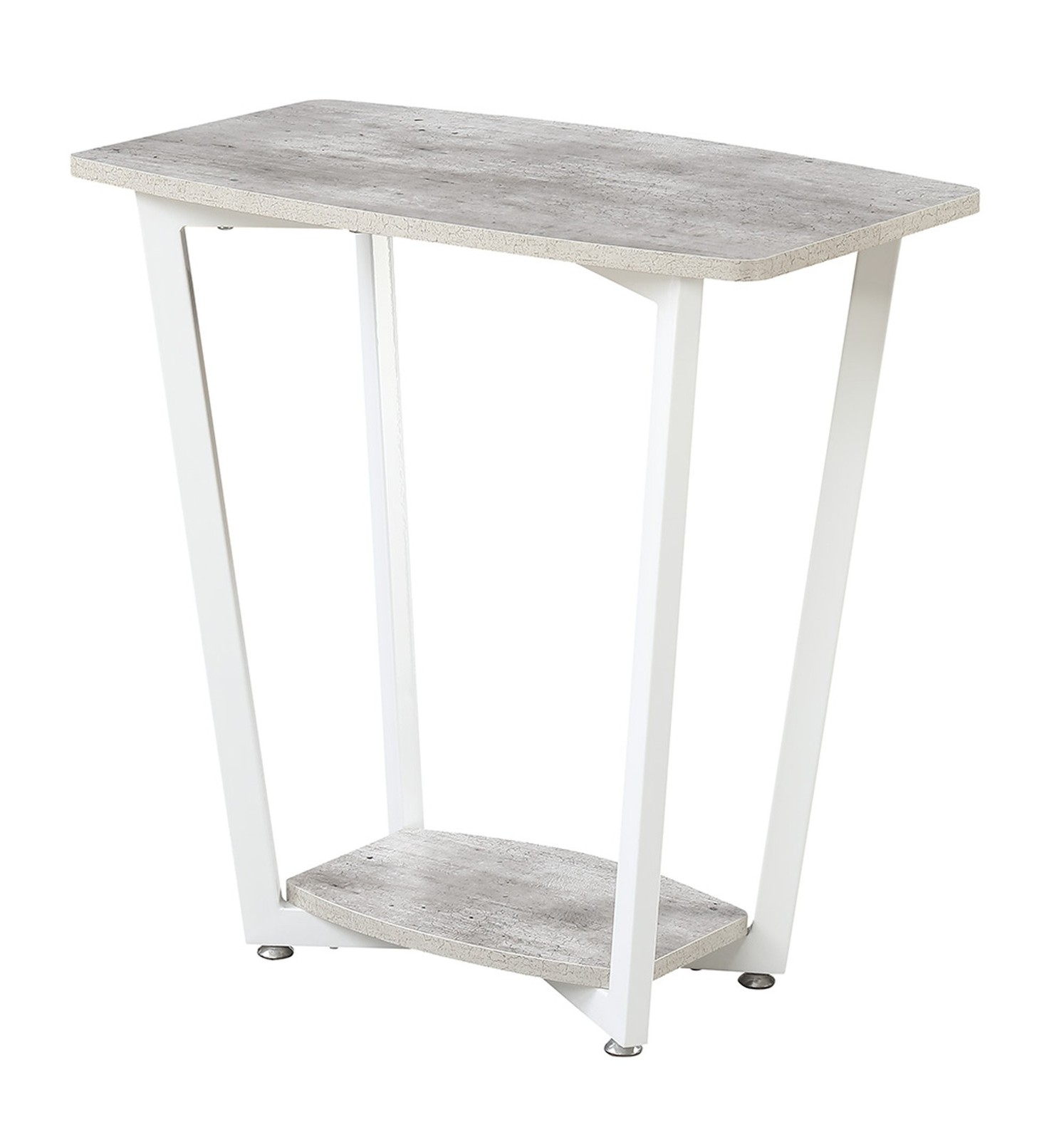 Convenience Concepts Graystone End Table, Gray / White Frame Faux Birch/White