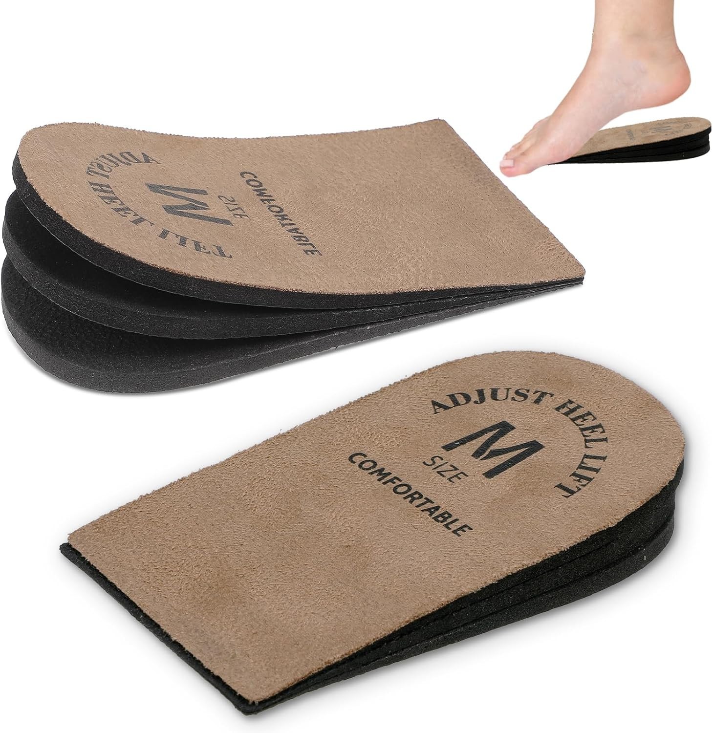 2 Pack Heel Lifts, Adjustable Heel Lifts for Leg Length Discrepancy, Women Ma...