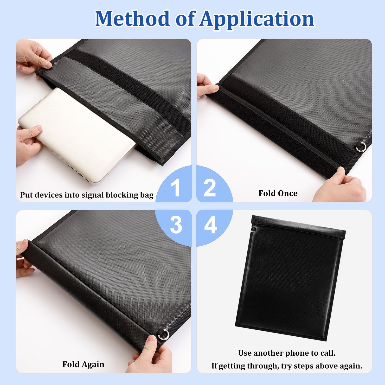 Faraday Bags 4 Pack Fireproof Waterproof for Phones Tablets Laptops