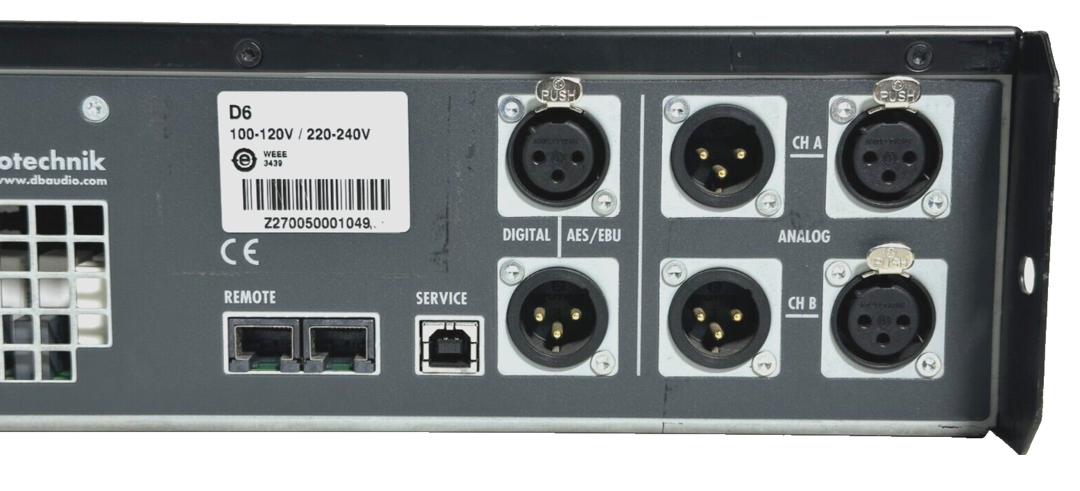 D&B Audiotechnik D6 Power Amp With NL4 (One)THS