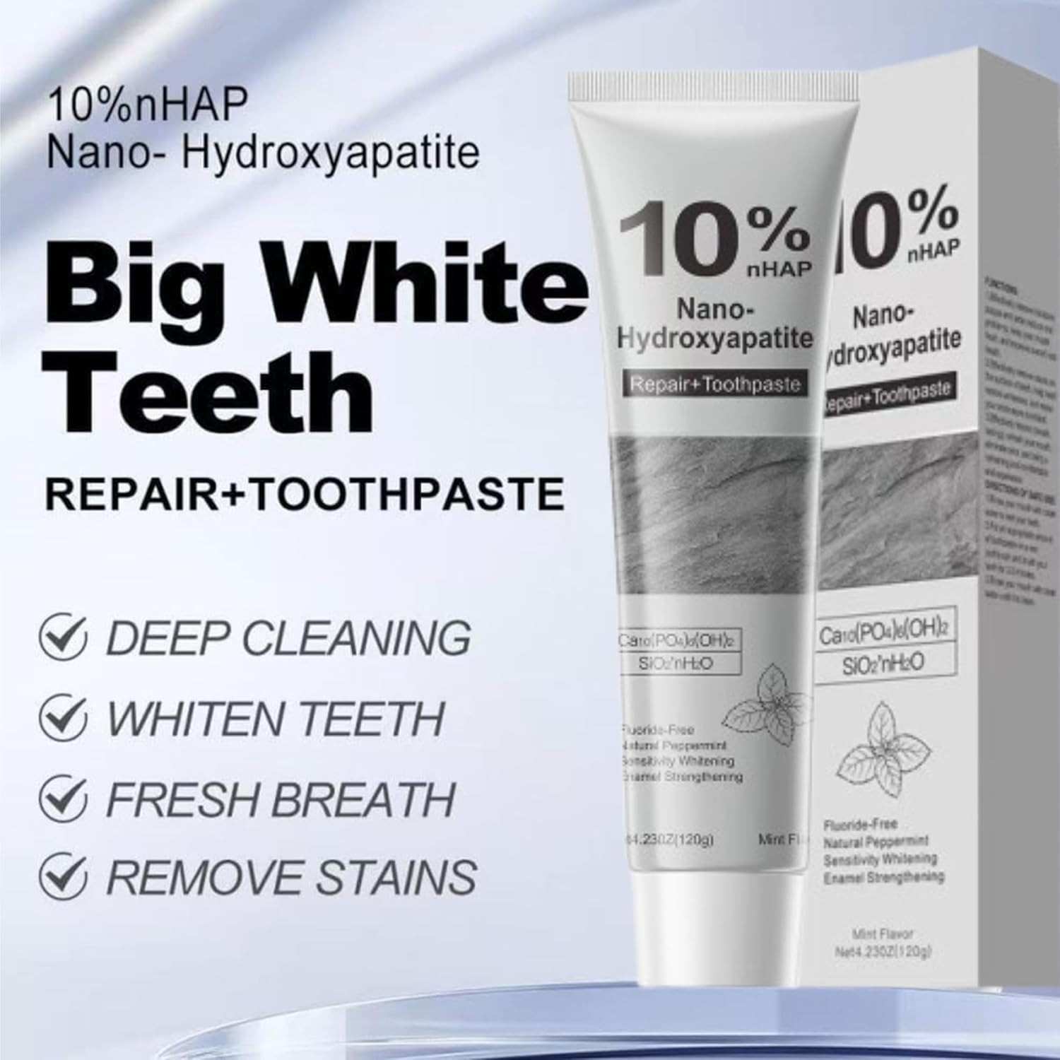 2Pcs 10% Hydroxyapatite Toothpaste,Nano-Hydroxyapatite Toothpaste 4.23 oz
