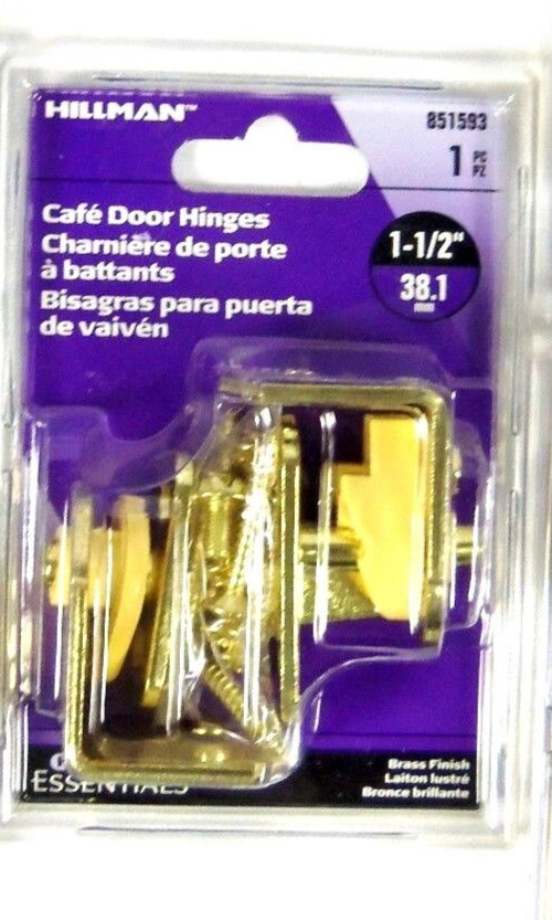 Hillman Brass Plated Cafe Door Hinge  # 851593