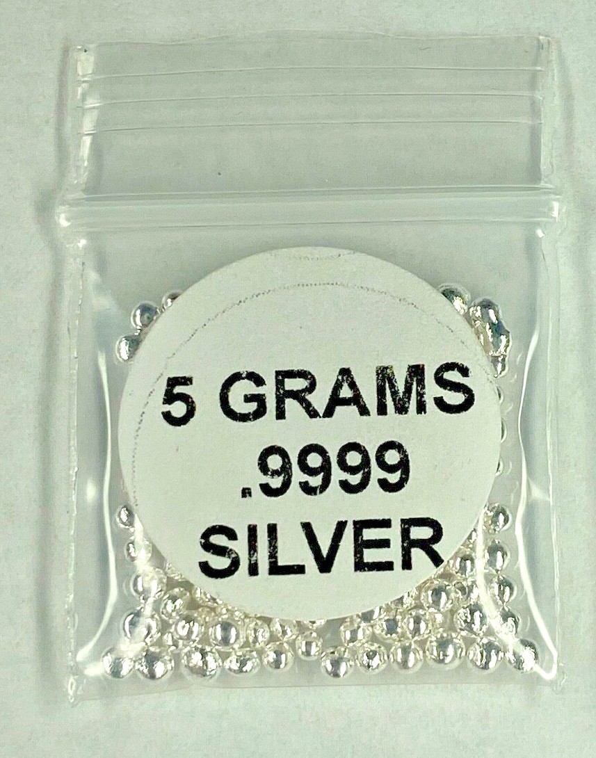 .9999 Silver Shot 5 Grams .999 Bullion Investment Jewelry Repair + Fractional Oz