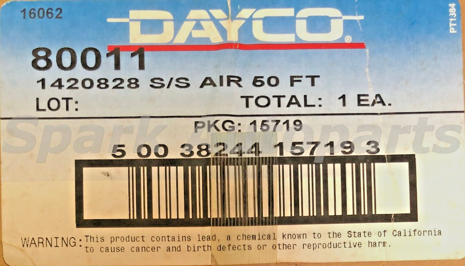1420828 S/S Air Hose DAYCO 80011 ( 50' x 1/2" ) ( 15.2m x 12.7mm ) 200PSI