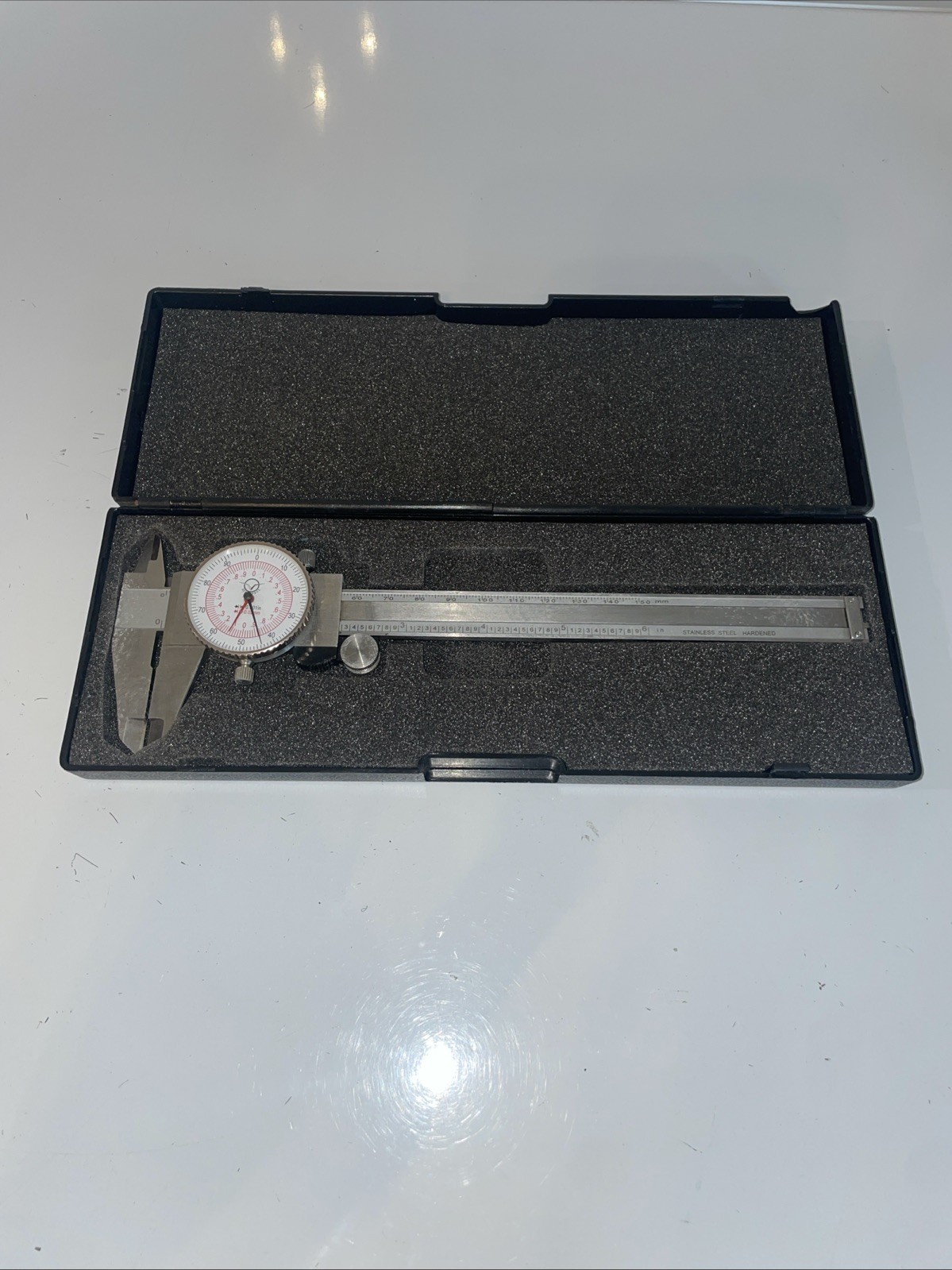 LVL Aerospace Dial Caliper Hardened Stainless. 001" With Case Work Great