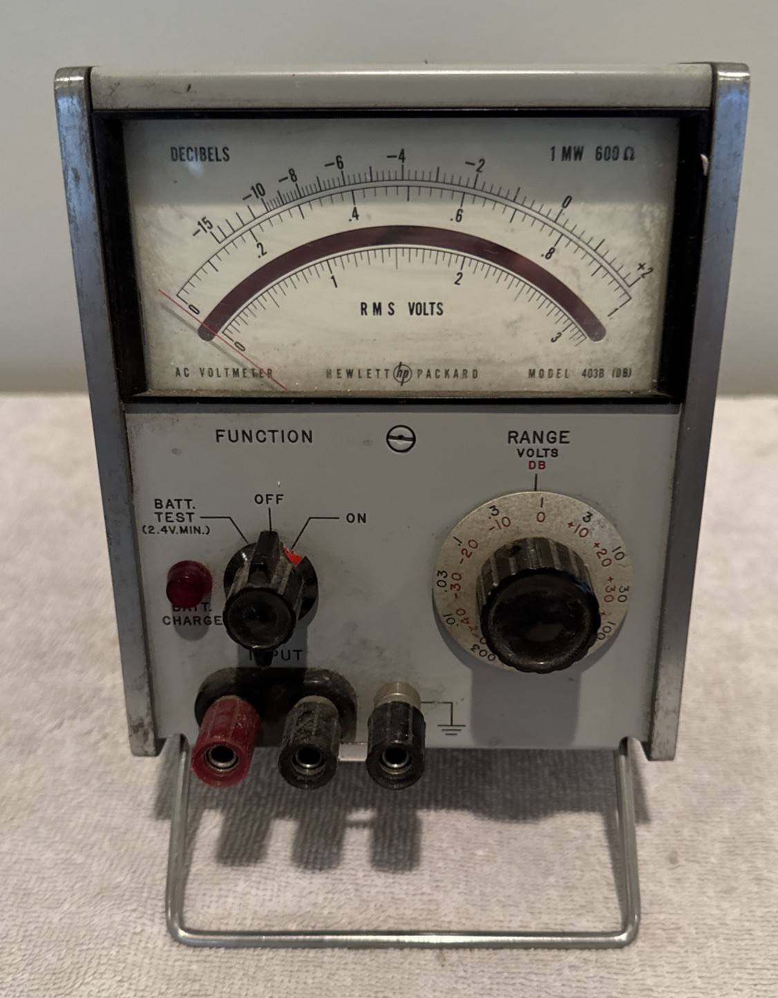 Hewlett Packard Voltmeter AC Model 403B R.M.S. Repair or Parts Vintage