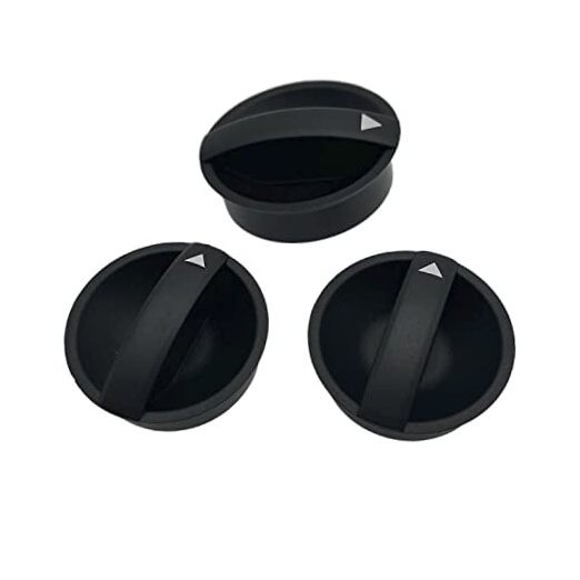 3 Pack Black Control Knob Fan Heater, Rotary Switch, Manual Operation,