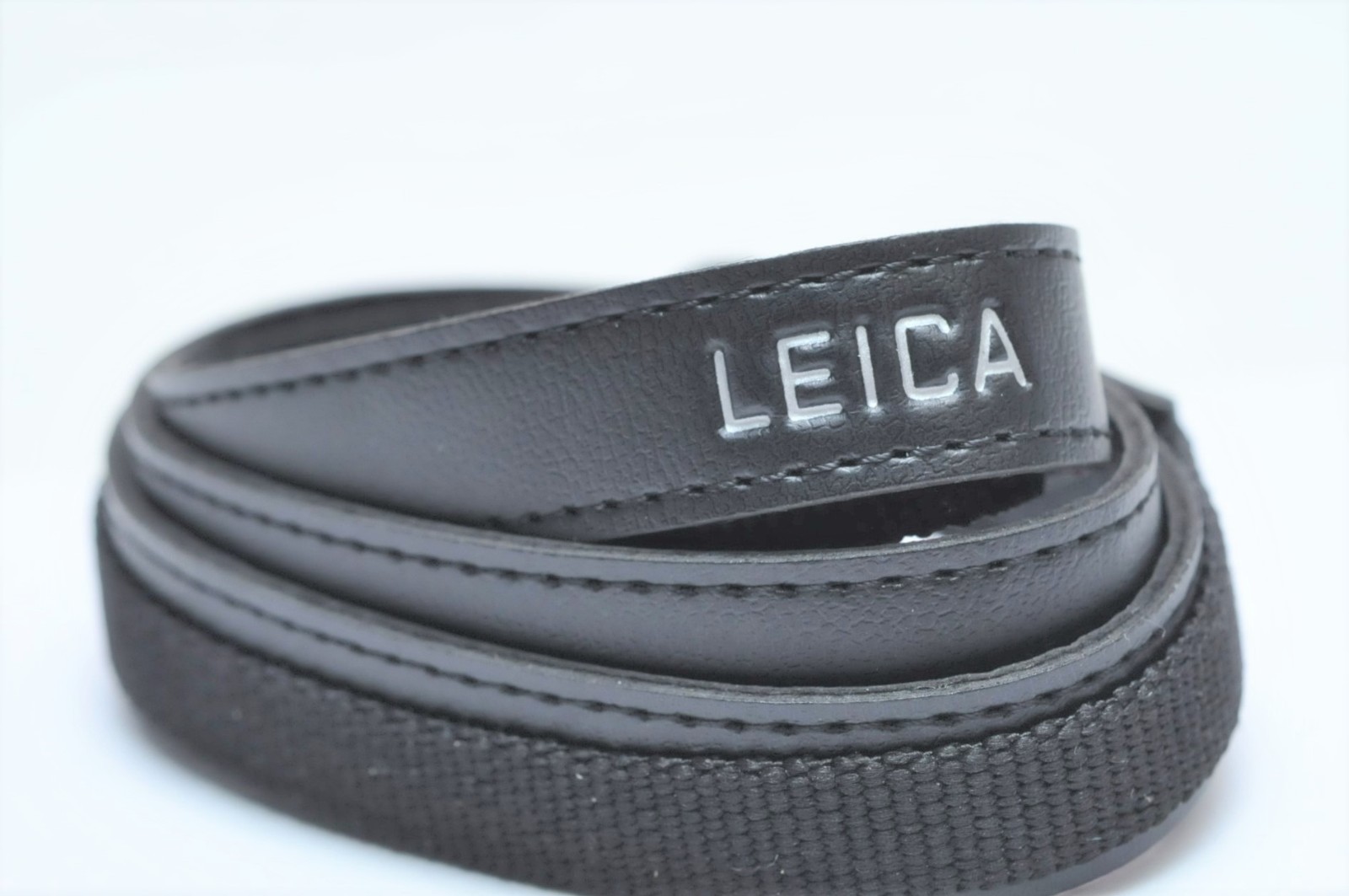 Leica Slim Black Leather Nylon Camera Neck Strap