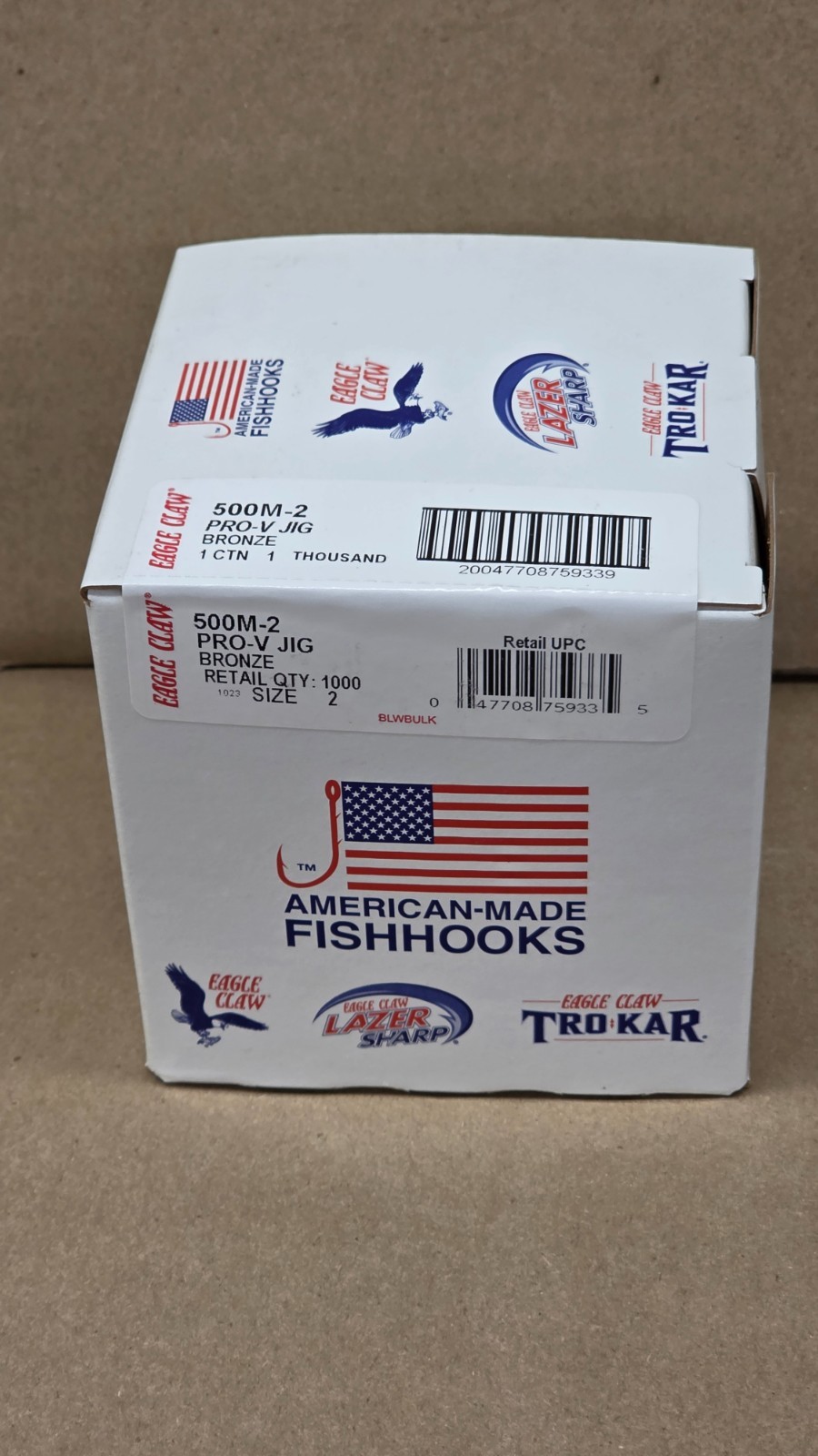Eagle Claw 500M-2 Pro-V Jig Hooks Bronze 1000ct Box