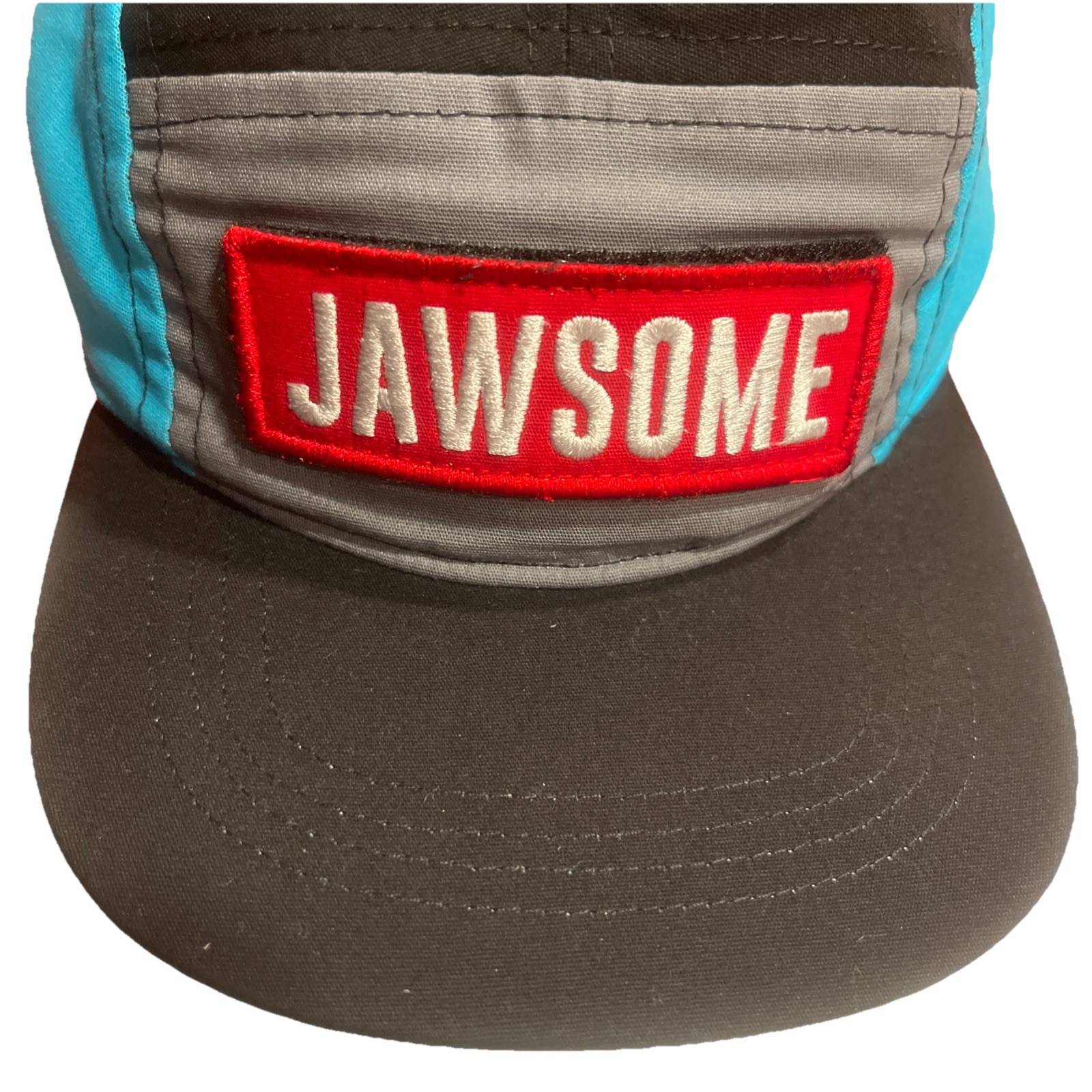 Jawsome is removable patch attach boys Blue Black Adjustable Strap Cap