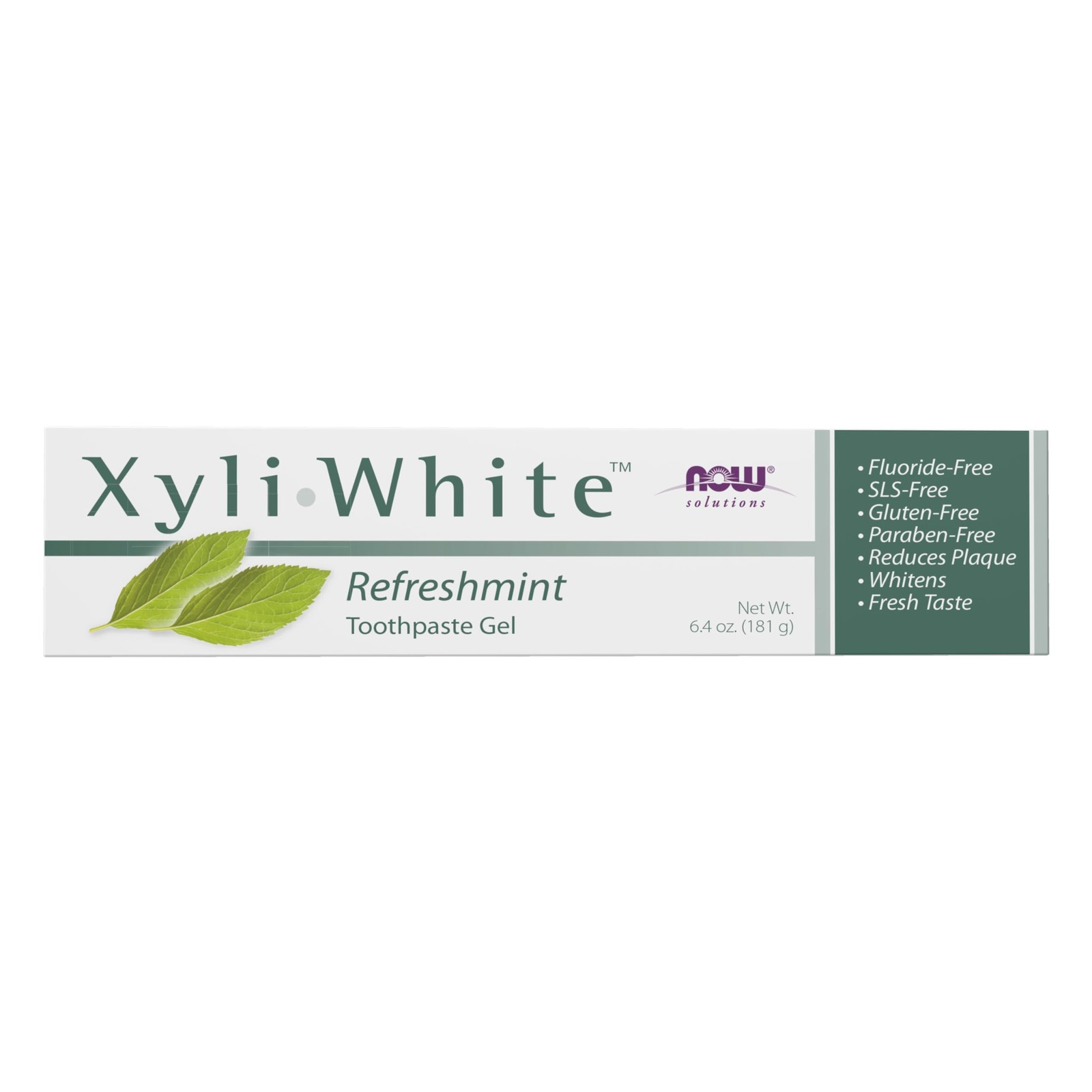 NOW Foods Solutions Xyliwhite Toothpaste Gel Refreshmint Whitening 6.4 Ounce