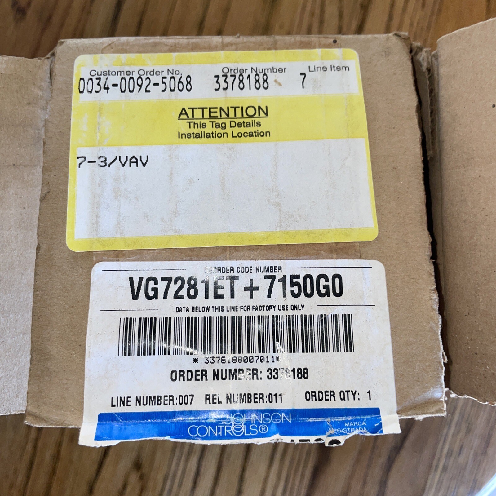 Johnson Control VG7241LT+7150G0 Valve new