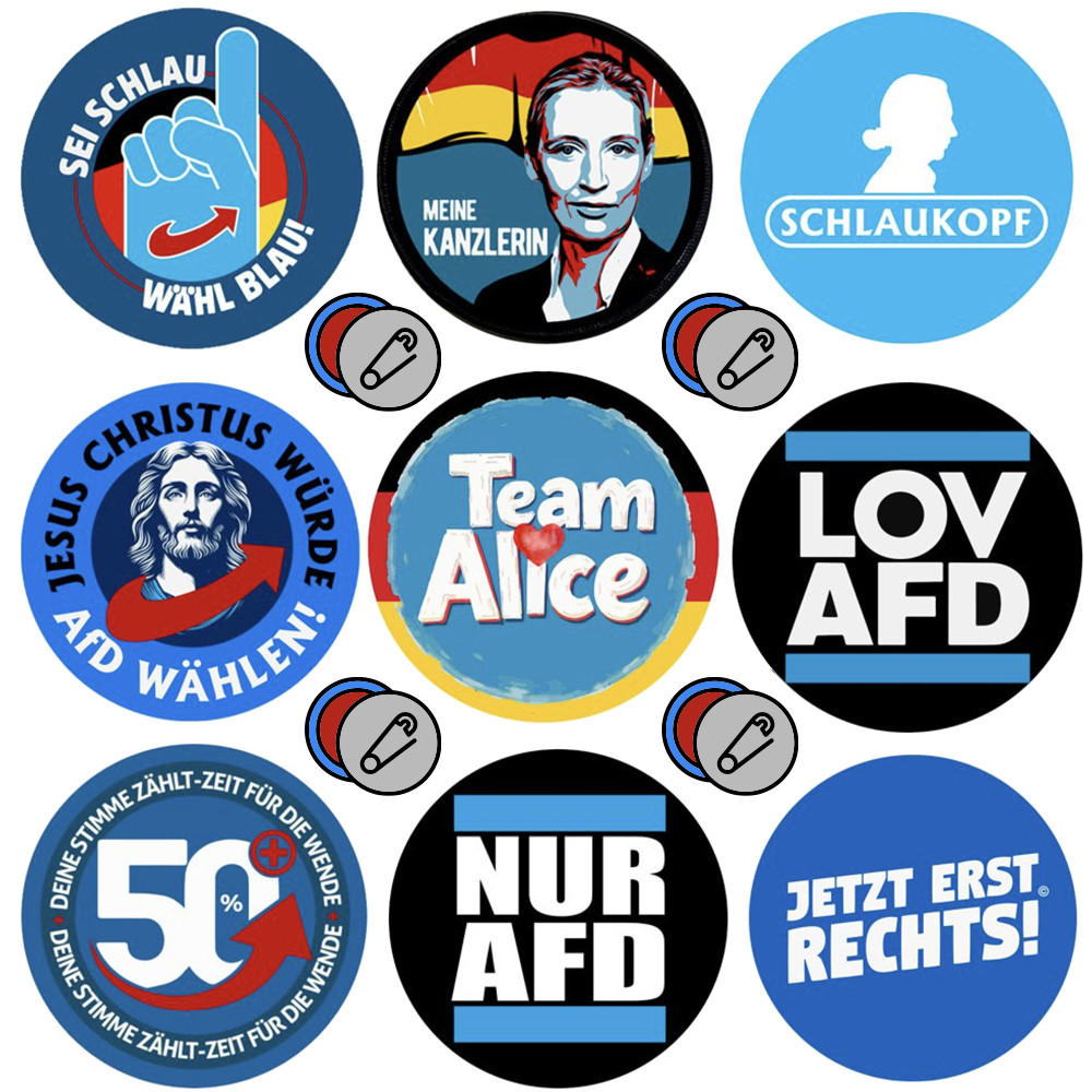 Buttons AfD alternative for Germany div pins badges brooches pin