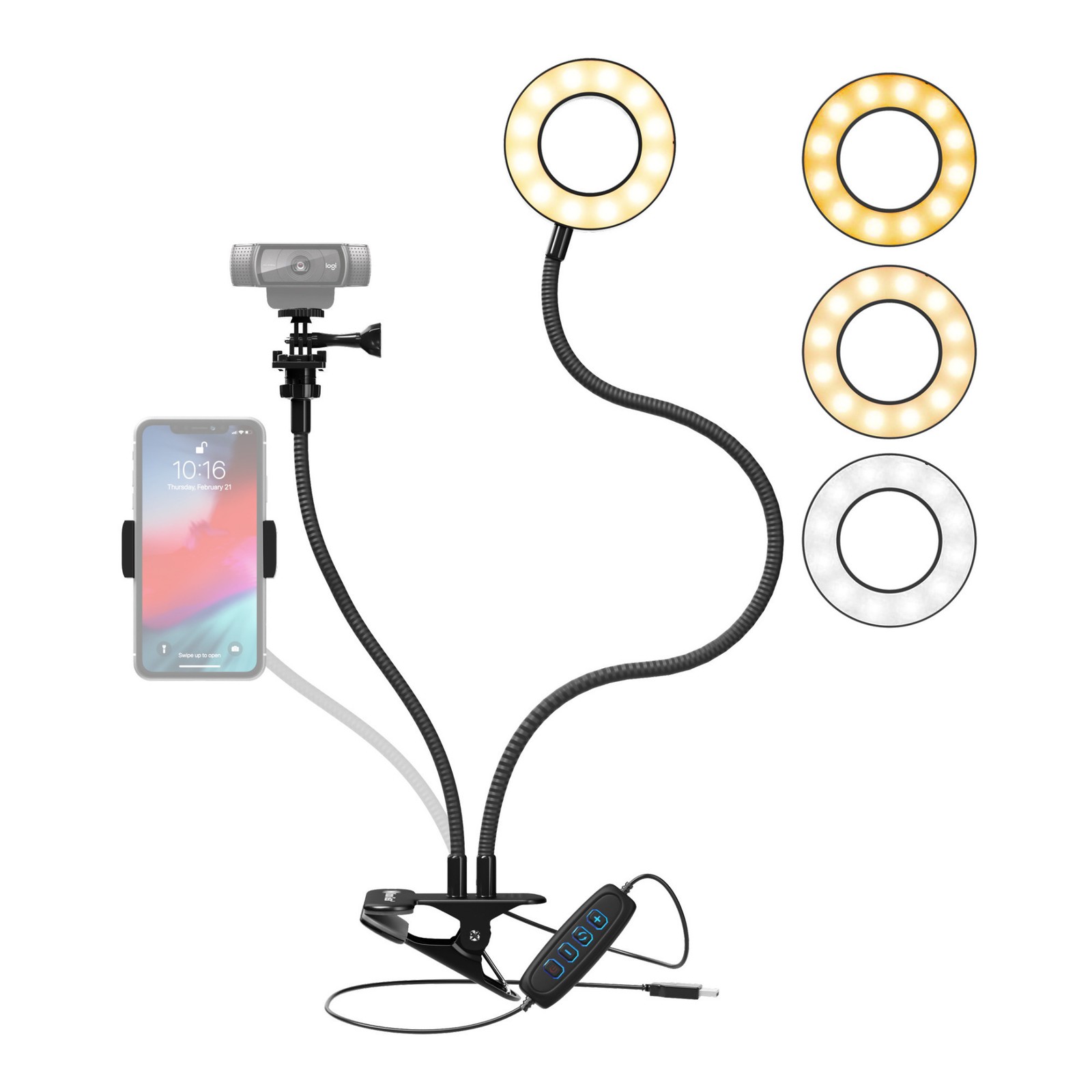 Knox Gear Webcam Stand with Selfie Ring Light VLOG Accessory MUST HAVE