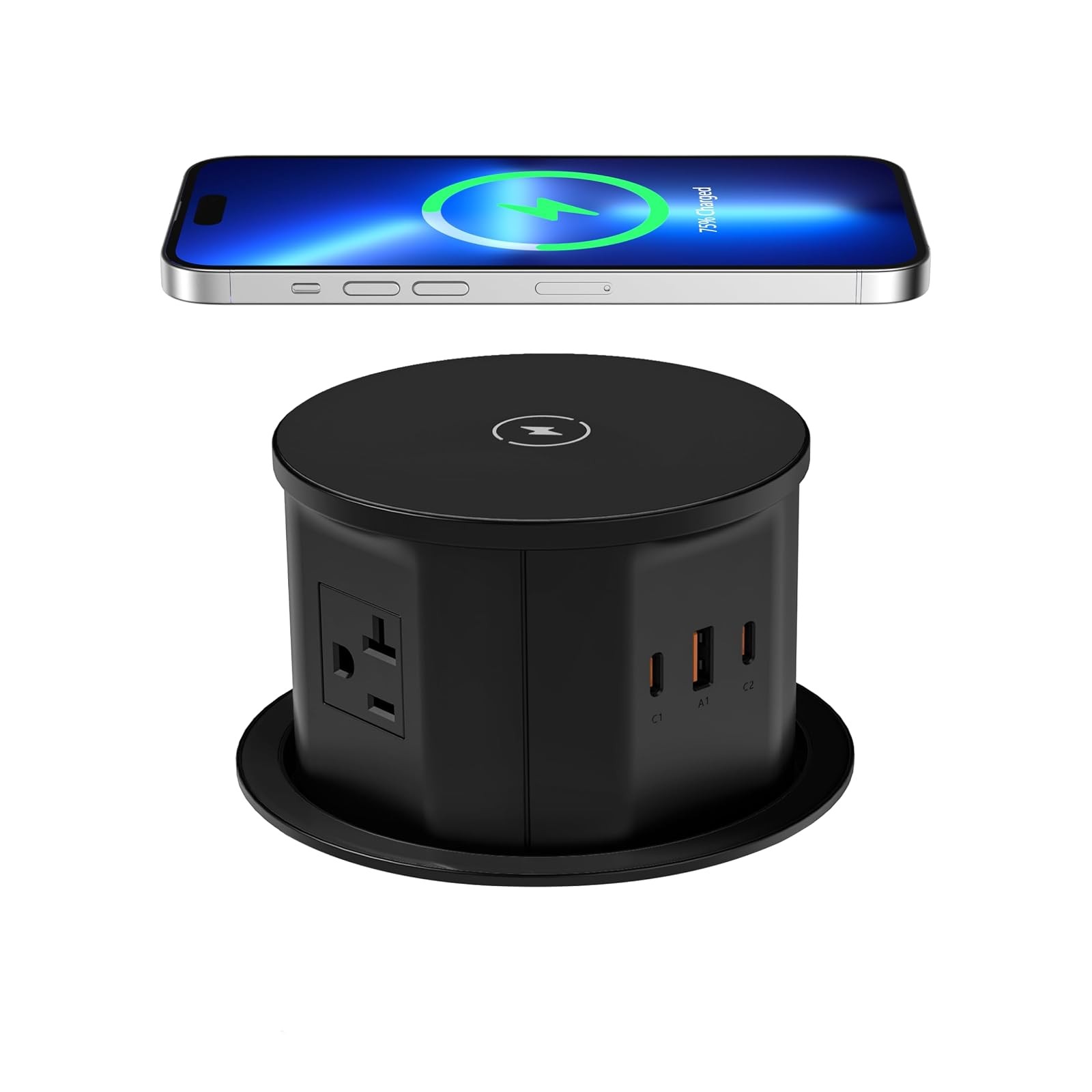 Pop Up Outlet 20A Wireless Charger and USB Ports