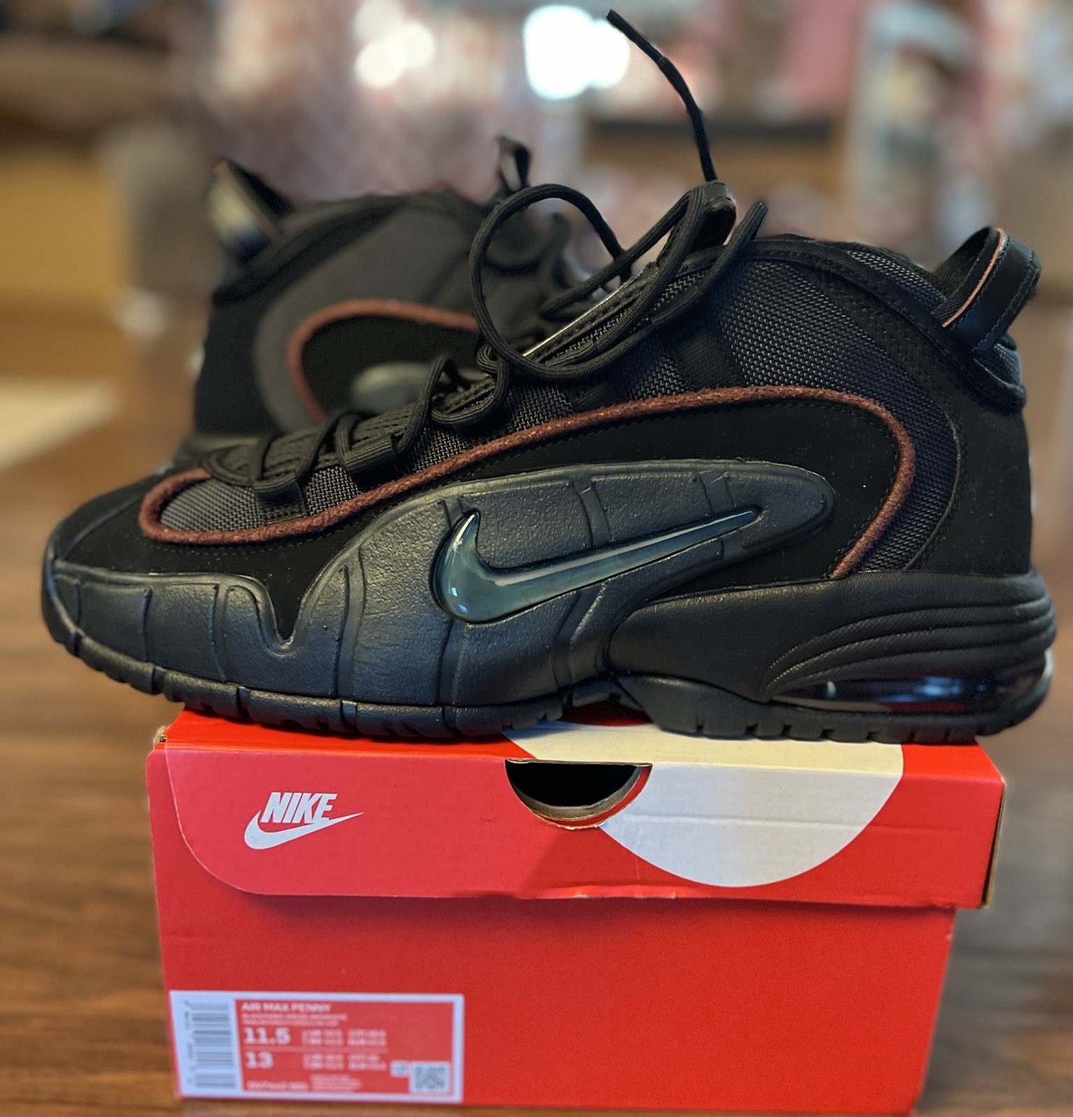 Nike Air Max Penny 1 Black Faded Spruce 2023 Mid Top Lace-Up Sneakers DV7442-001
