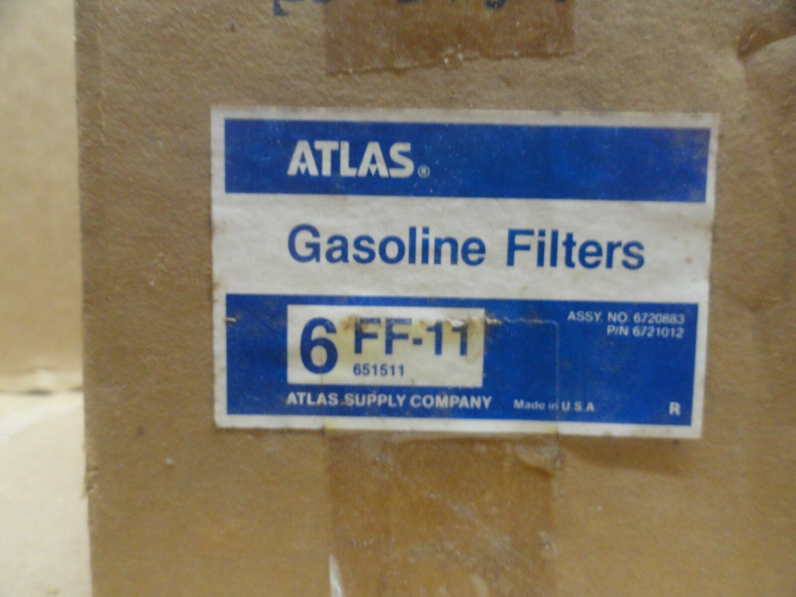 Atlas FF-11  (6) Gasoline  Filter NEW old stock